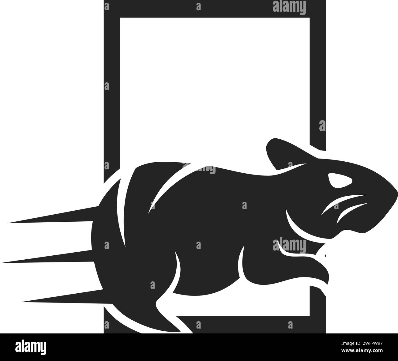 Hamster-Logo-Vorlage isoliert. Markenidentität. Symbol abstrakte Vektorgrafik Stock Vektor