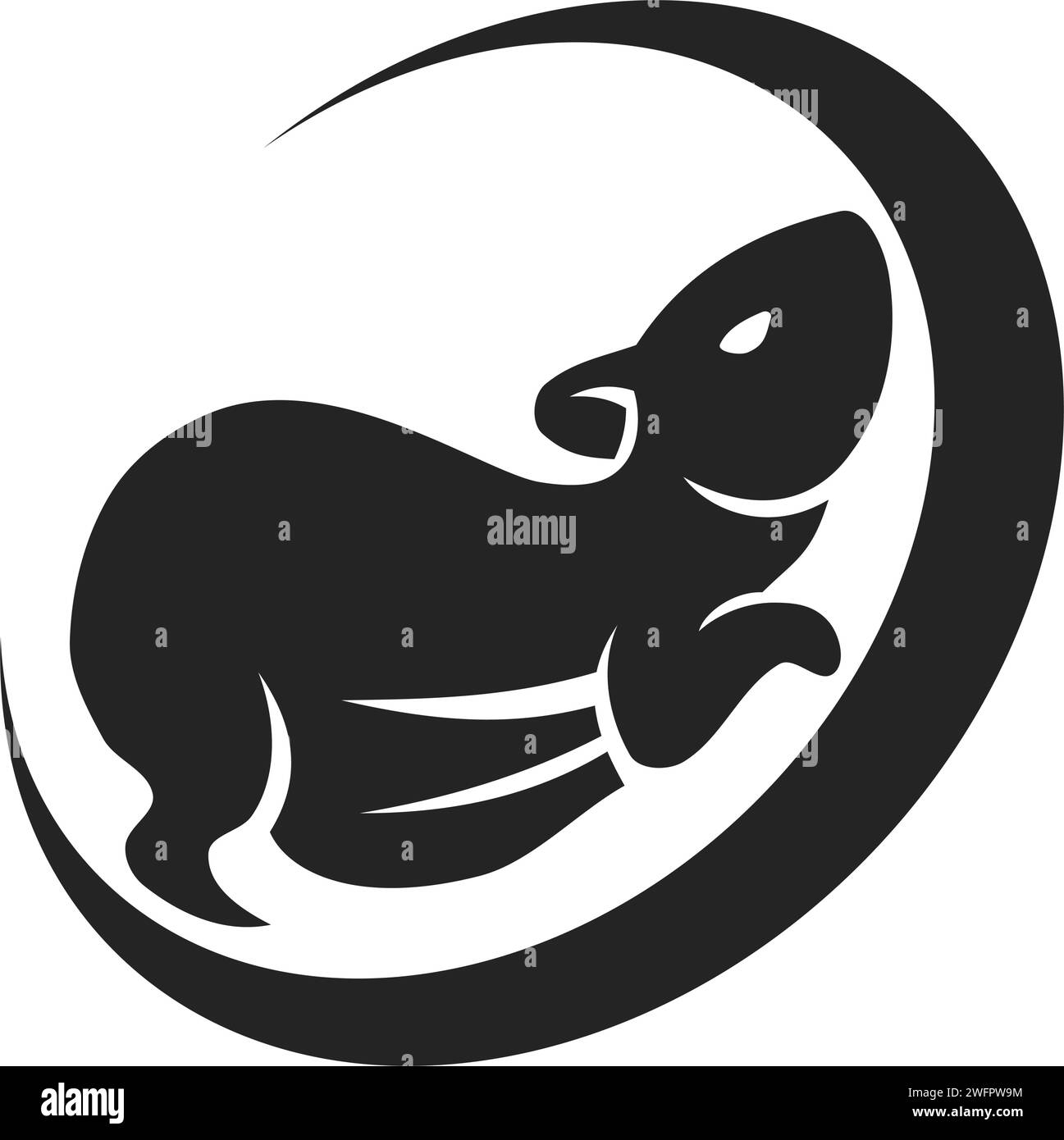 Hamster-Logo-Vorlage isoliert. Markenidentität. Symbol abstrakte Vektorgrafik Stock Vektor