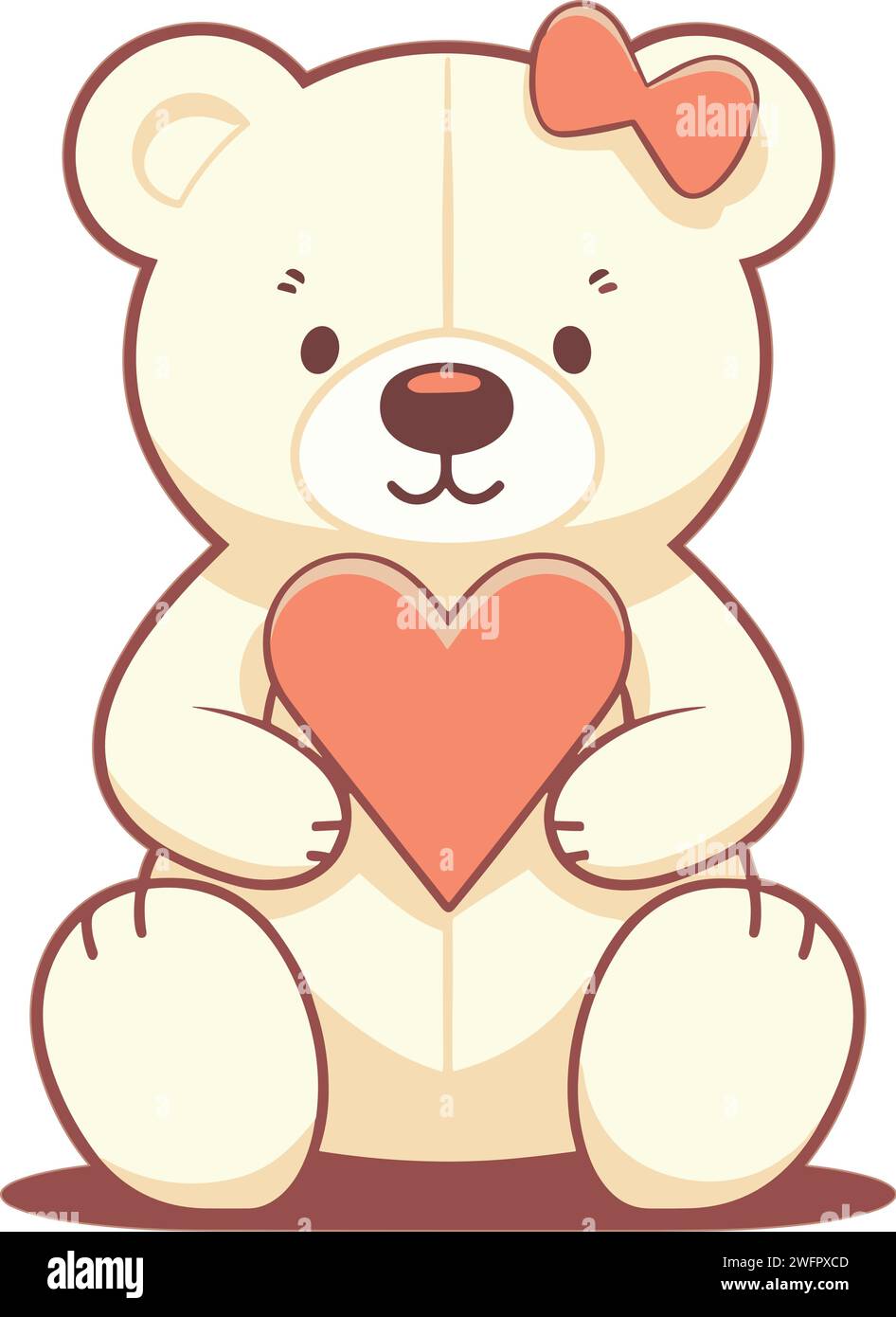 Teddybär mit Herzanhänger Stock Vektor