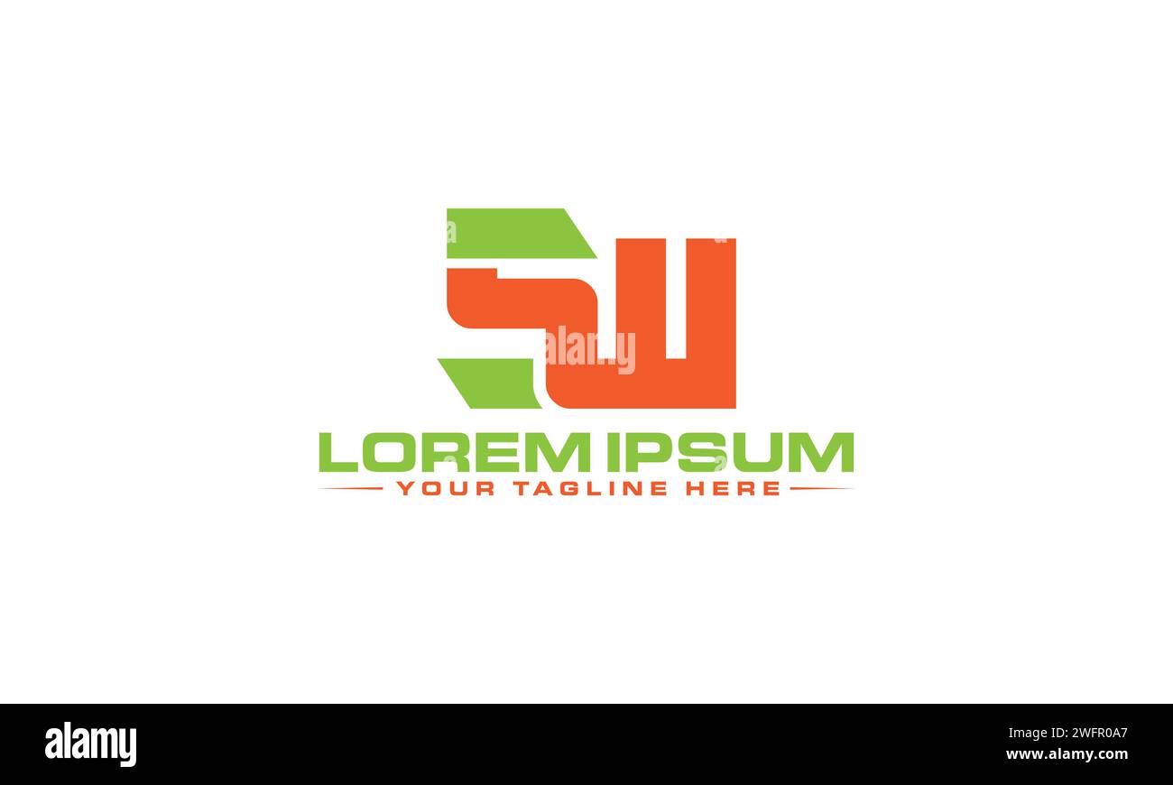 SW Letter Logodesign. Kreatives Logo-Design. Stock Vektor