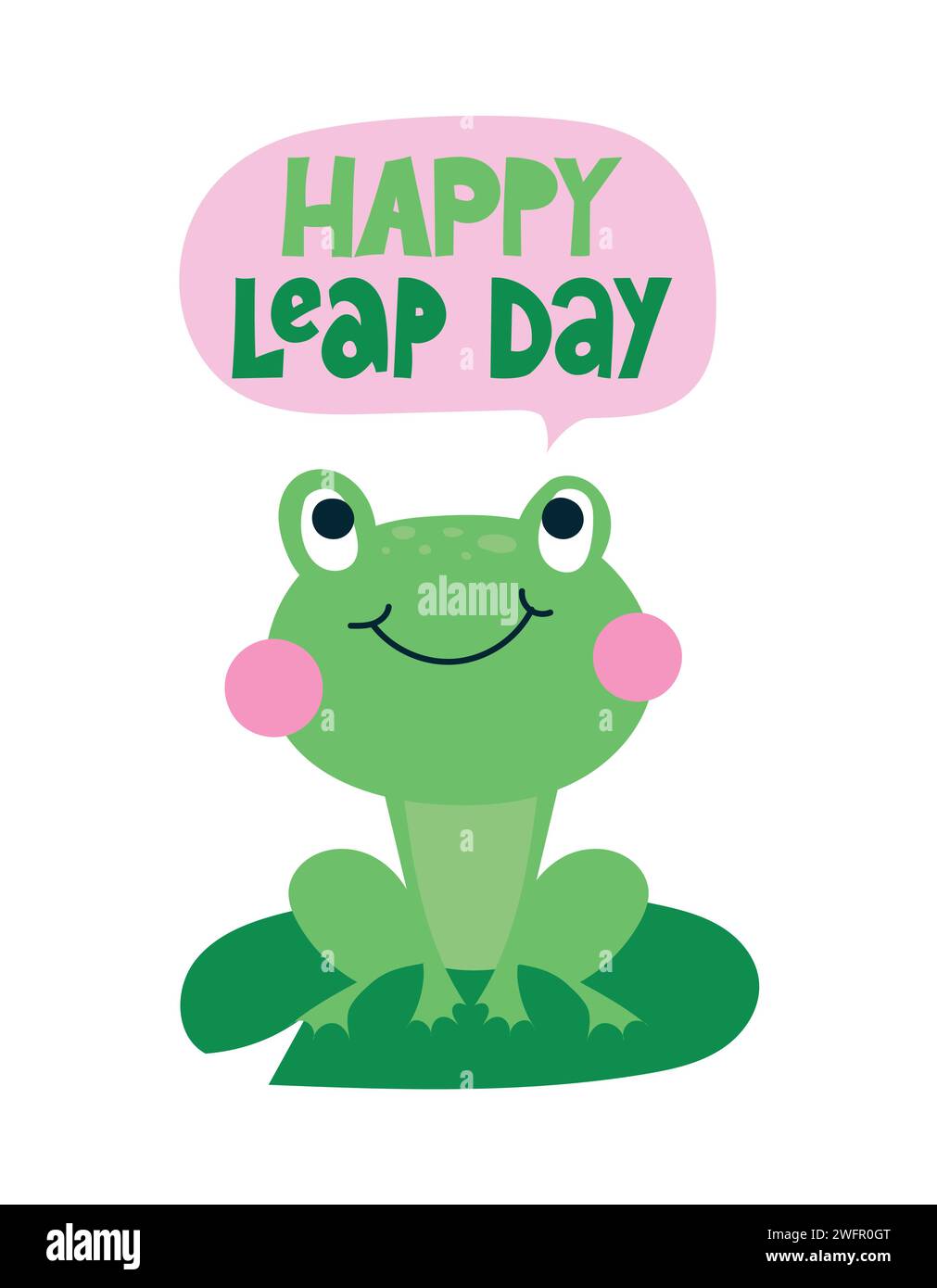 Alles Gute zum Schalttag - Kalenderseite für Schaltjahr 29. Februar mit süßem Frosch. Hintergrund Schalttag Schaltjahr 29 Februar Kalender und Froggy Illustration Vektor Stock Vektor