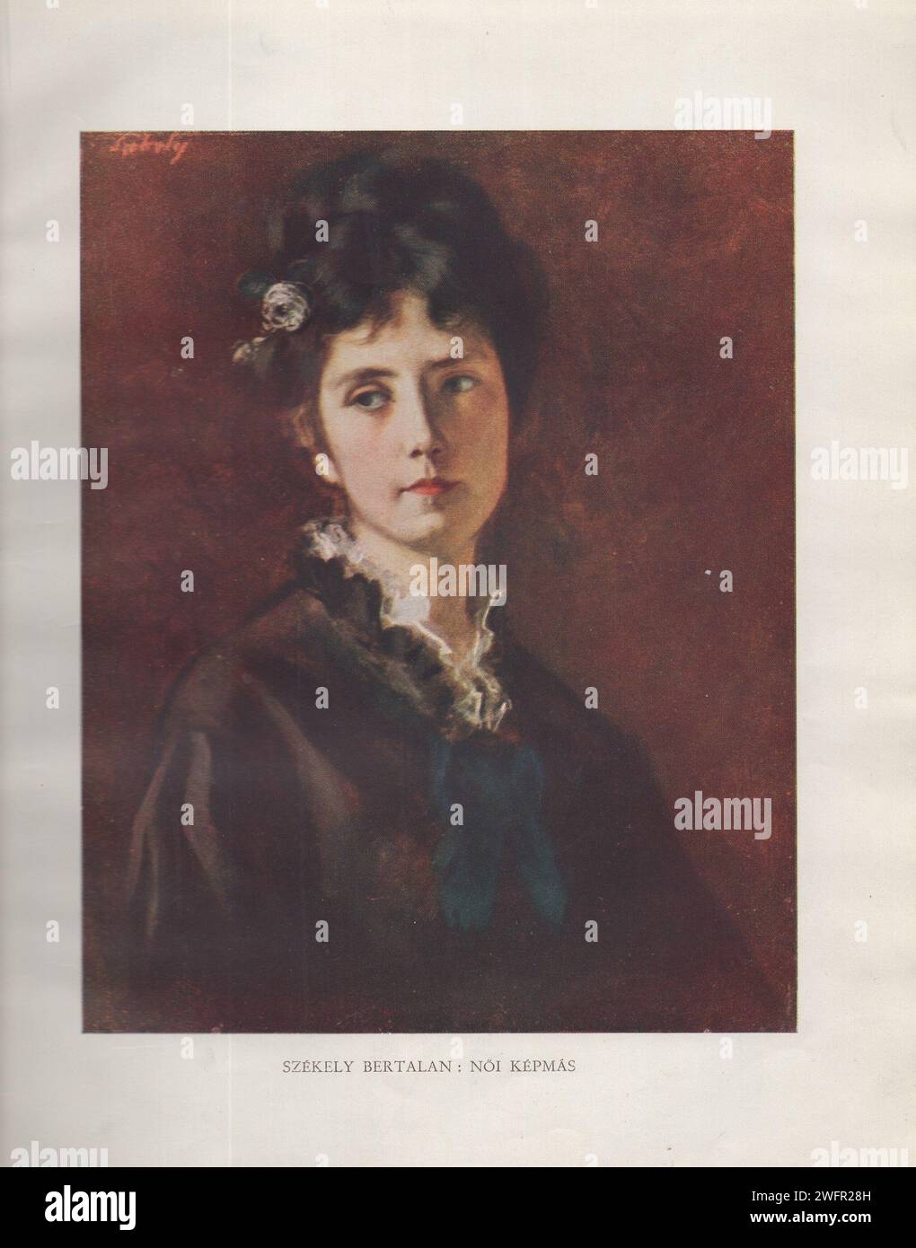Petrovics Elek. Magyar mesterművek. Budapest, 1936. Pesti Napló. Athenaeum Irodalmi és Nyomdai Rt. / ungarische Meisterwerke / ungarische Maler / ungarische Kunst / magyar képzőművészek / magyar festők : Székely Bertalan : Női képmás / Bertalan Szekely ungarische Malerin : Porträt einer Frau / weibliches Porträt Stockfoto