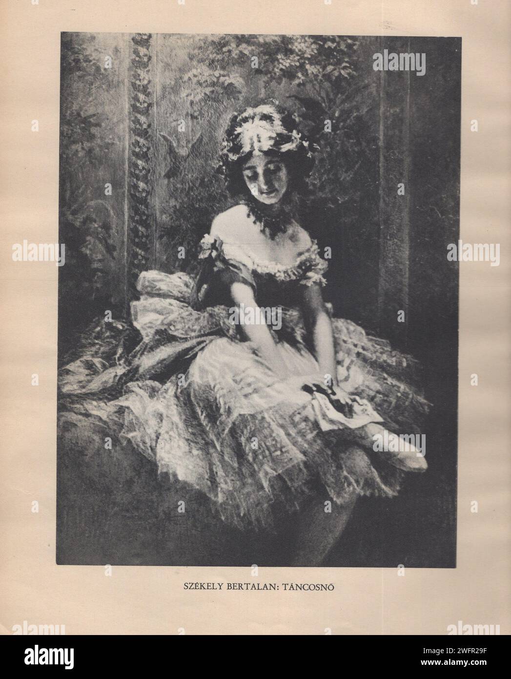 Petrovics Elek. Magyar mesterművek. Budapest, 1936. Pesti Napló. Athenaeum Irodalmi és Nyomdai Rt. / ungarische Meisterwerke / ungarische Maler / ungarische Kunst / magyar képzőművészek / magyar festők : Székely Bertalan: Táncosnő / Bertalan Szekely ungarischer Maler : Tänzer Stockfoto