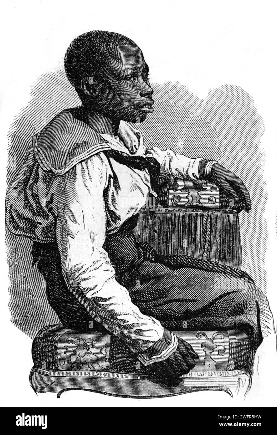 Porträt der Indianer oder Indigenen der Mi'kmaq oder Micmac Ethnic Group Cape Breton Island Nova Scotia Canada. Vintage oder historische Gravur oder Illustration 1863 Stockfoto