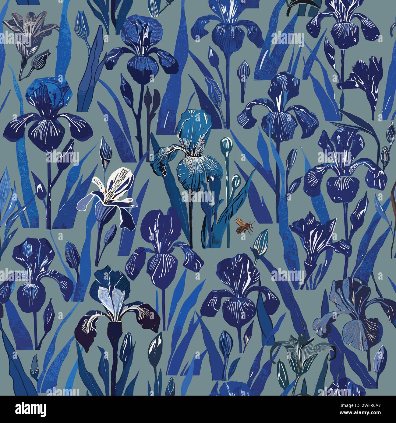 Irisblumenmuster Stockfoto