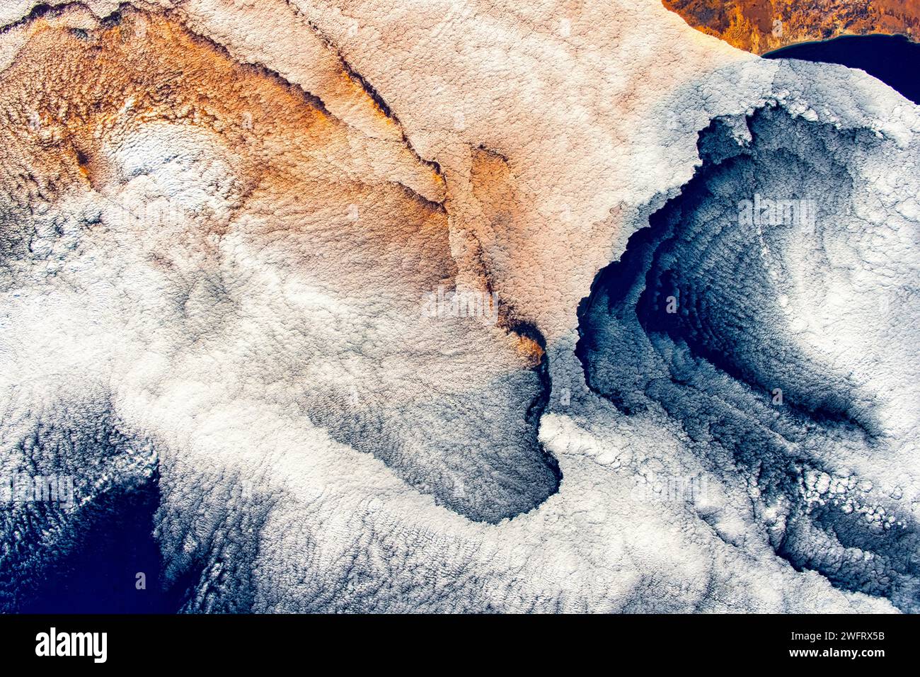 Digitale Verbesserung eines NASA-Bildes. Stockfoto