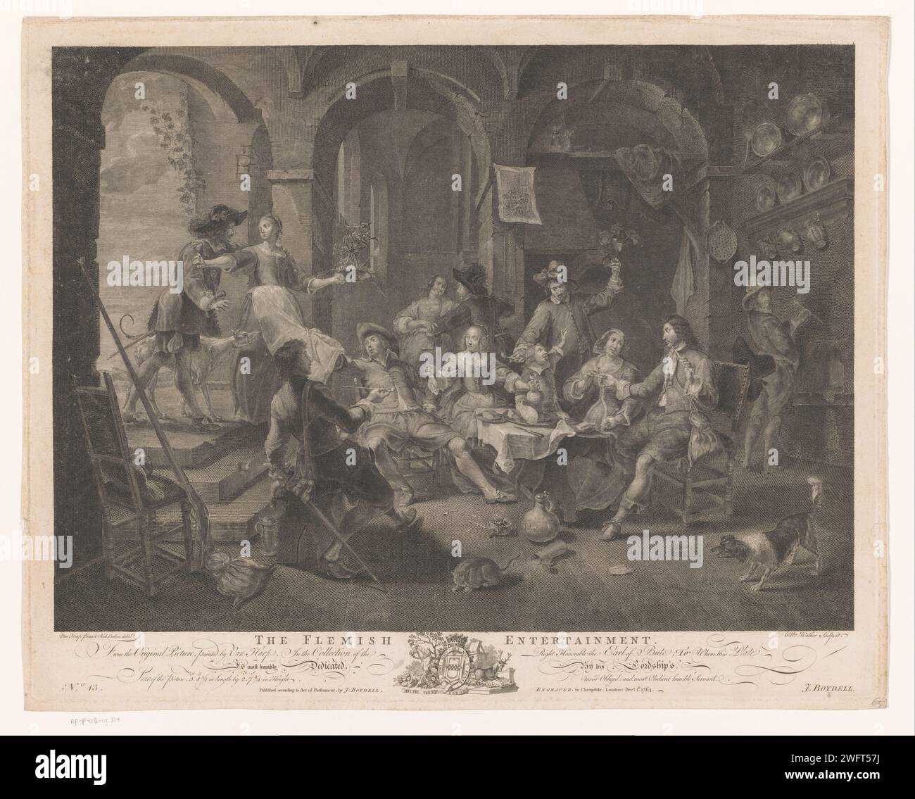 Innenraum mit Raucher- und Trinkfirma, William Walker, nach Richard Earlom, nach Willem van Herp (I), 1764 Druck Nummered unten links: 13. Londoner Papier-Ätzen / Gravur Pfeife  Tabak (+ Einnahme von (bestimmten) Lebensmitteln: Essen, Trinken, Rauchen, Kauen usw.). Wein  alkoholische Getränke (+ Einnahme von (bestimmten) Lebensmitteln: Essen, Trinken, Rauchen, Kauen usw.). Kat. Hund. Harndrang Stockfoto