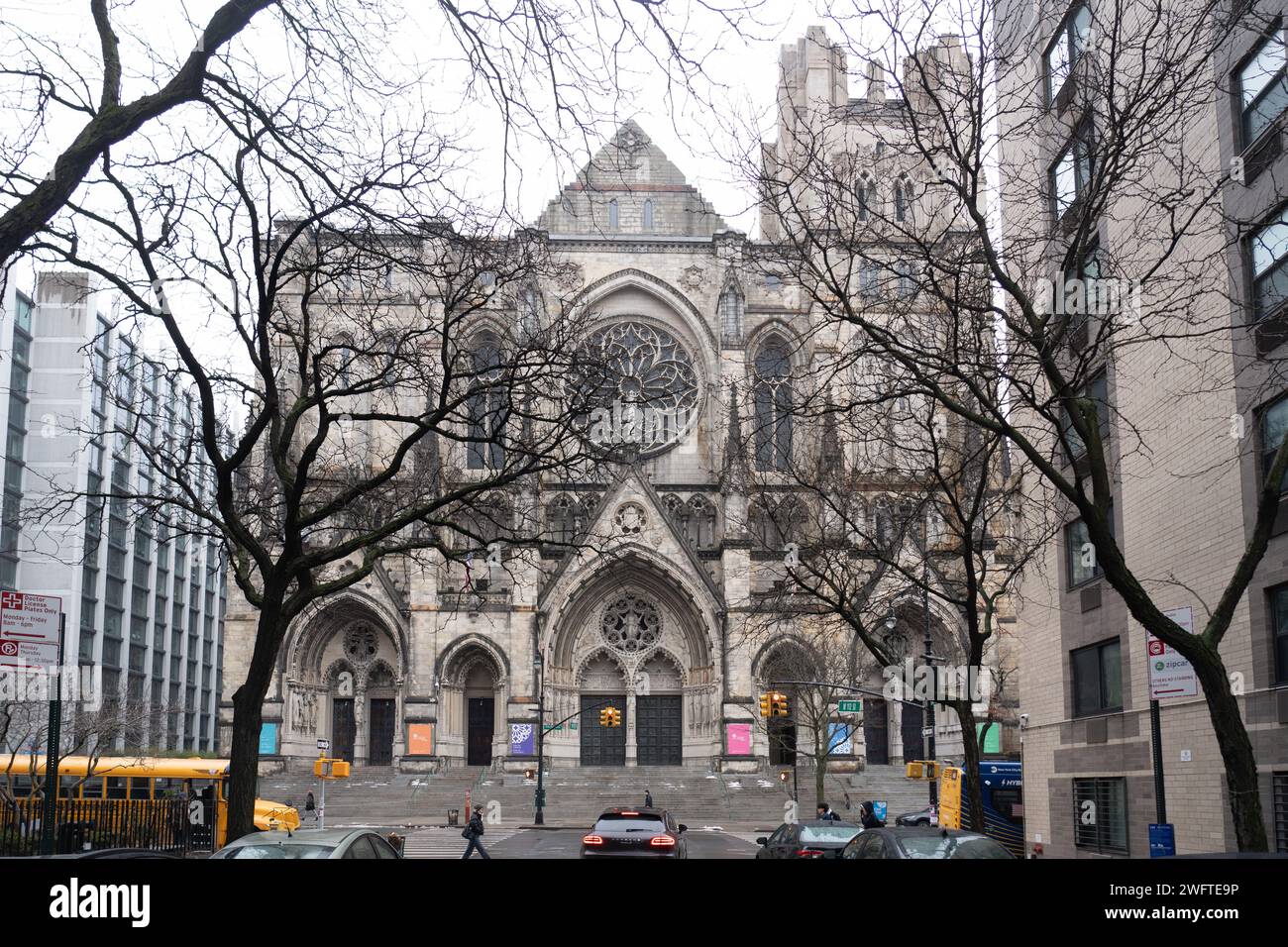 Die Cathedral Church of Saint John the Divine auf der Upper West Side von New York City. Fotodatum: Dienstag, 23. Januar 2024. Foto: Richard Gray/Alam Stockfoto