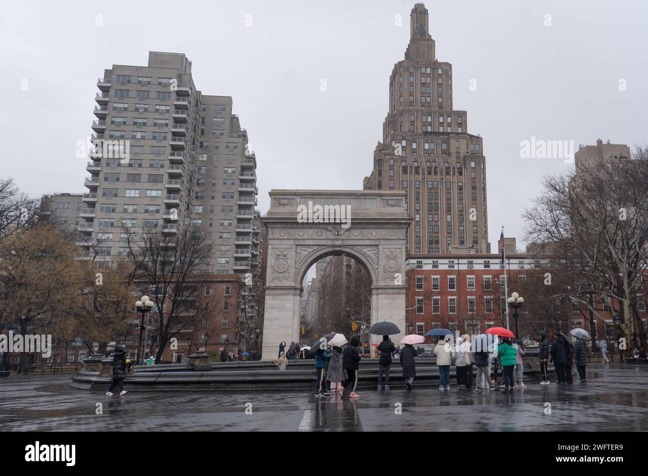 Washington Square in New York City. Fotodatum: Sonntag, 28. Januar 2024. Foto: Richard Gray/Alamy Stockfoto