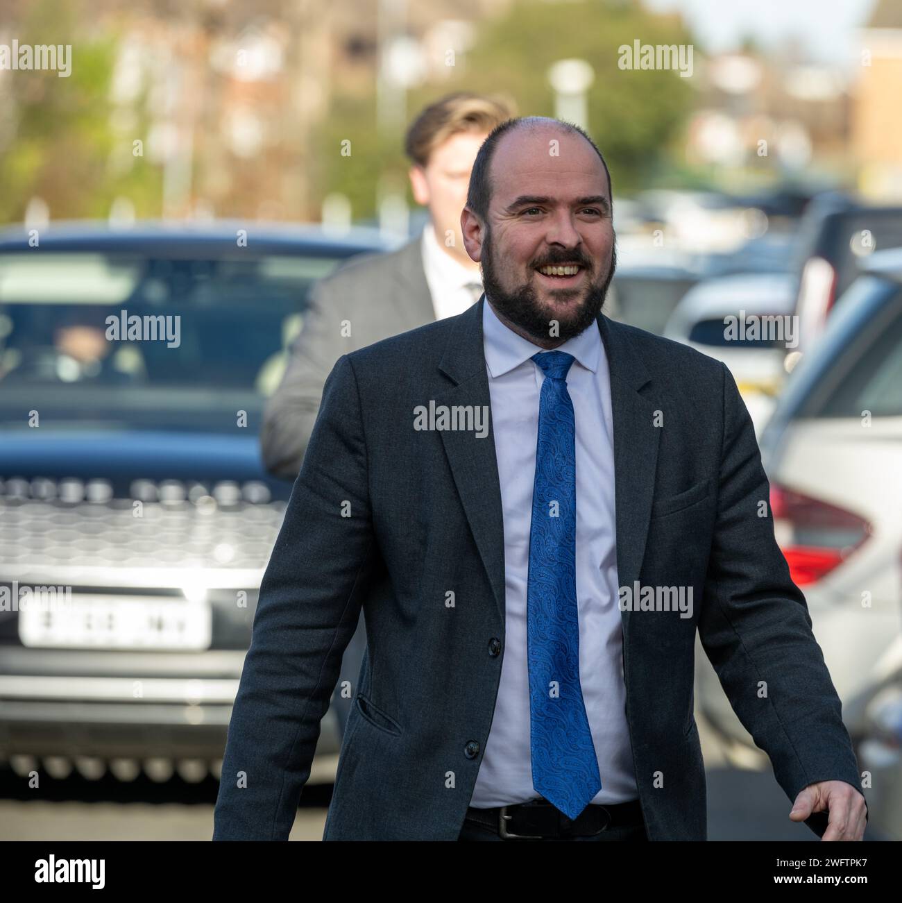 Shenfield Essex, Großbritannien. Februar 2024. Richard Holden Conservative Party Chairman besucht Shenfield Essex UK Credit: Ian Davidson/Alamy Live News Stockfoto