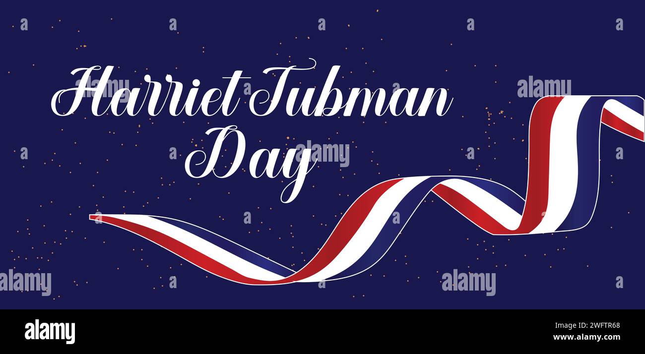 Happy Harriet Tubman Day Text Illustration Design Stock Vektor
