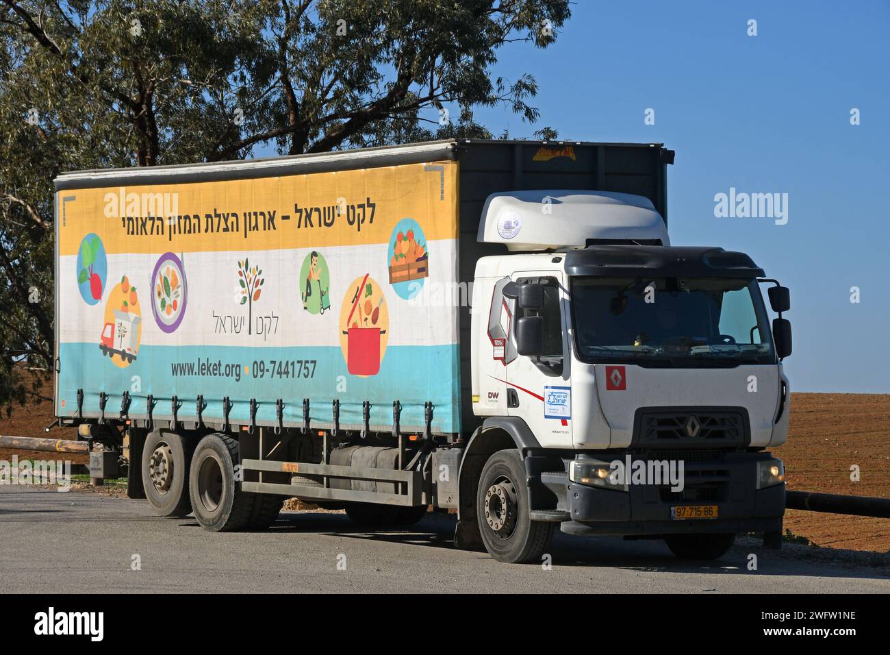 Leket Israel Truck, Lebensmittelrettungsorganisation, Israel Stockfoto