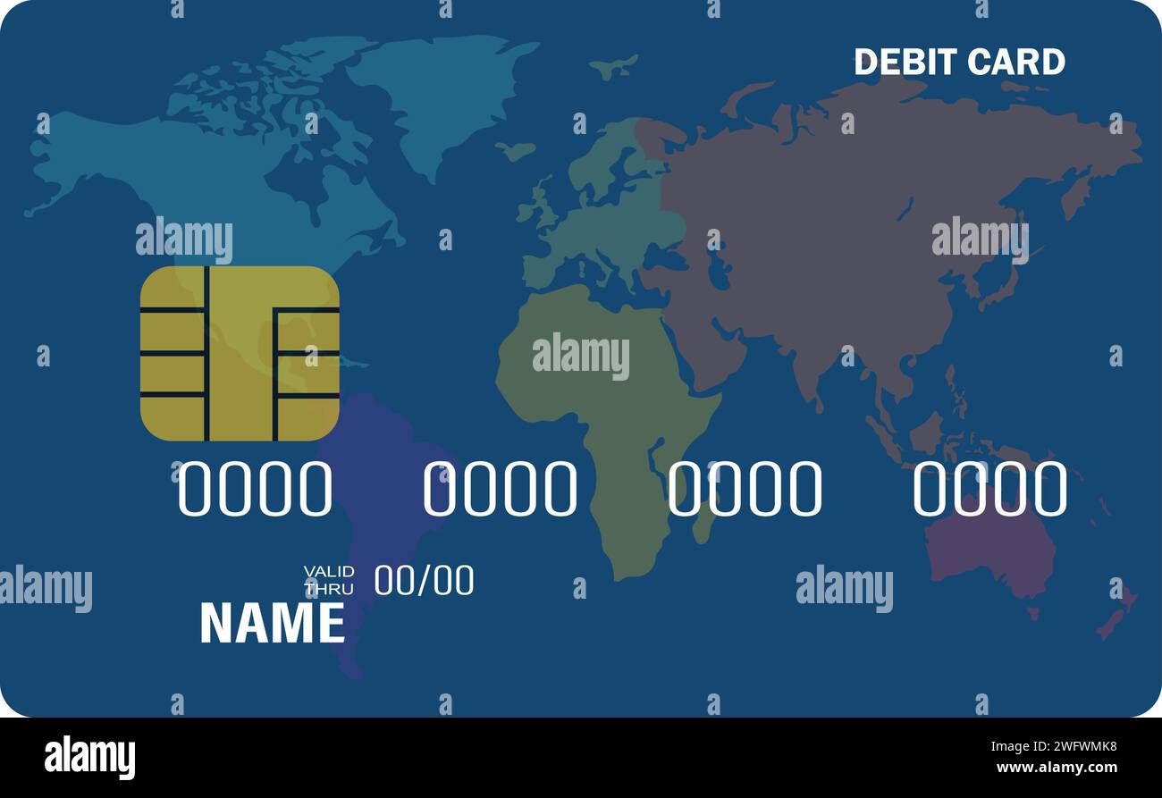 Debitkarten Vektormodelle, Bankkartenmuster, Smart Card-Muster Stock Vektor