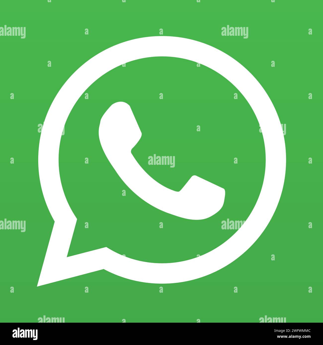 WhatsApp-Logo, WhatsApp-Symbolvektor, grüne Taste mit Telefon, Social Media-Symbol Stock Vektor