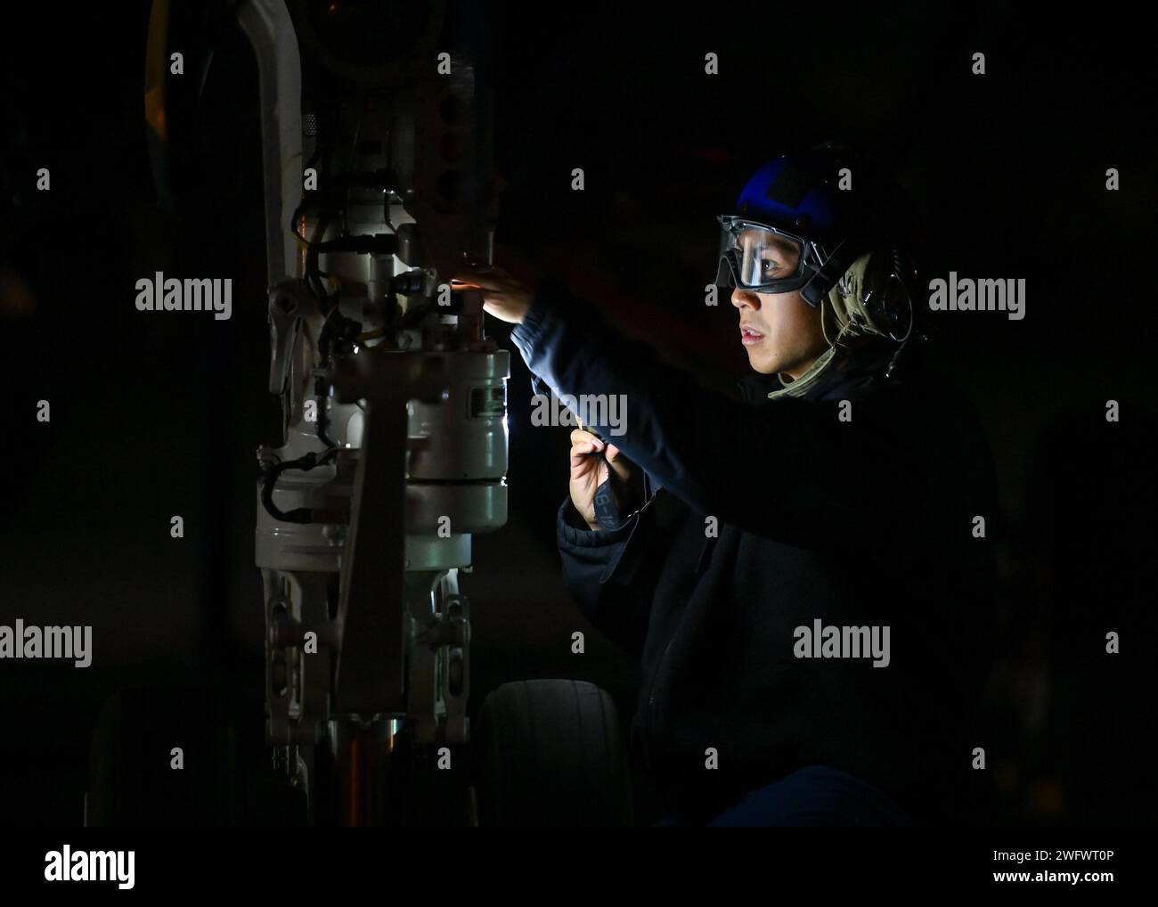 Die Blue Angels führen derzeit Wintertrainings in der Naval Air Facility (NAF) El Centro, Kalifornien, durch, um die kommende Flugschau-Saison 2024 vorzubereiten. Stockfoto