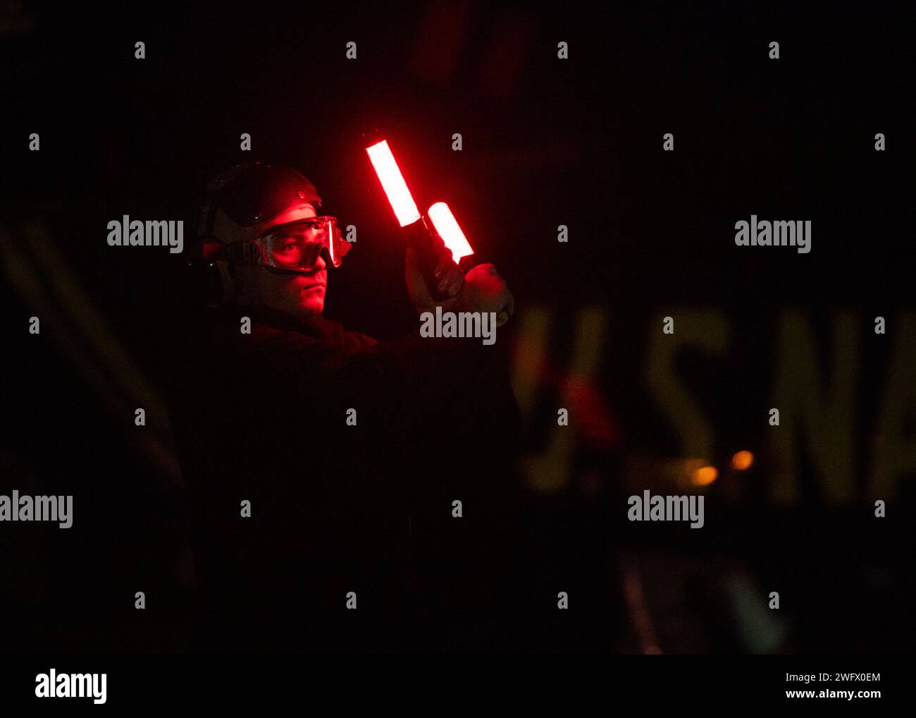 Die Blue Angels führen derzeit Wintertrainings in der Naval Air Facility (NAF) El Centro, Kalifornien, durch, um die kommende Flugschau-Saison 2024 vorzubereiten. Stockfoto