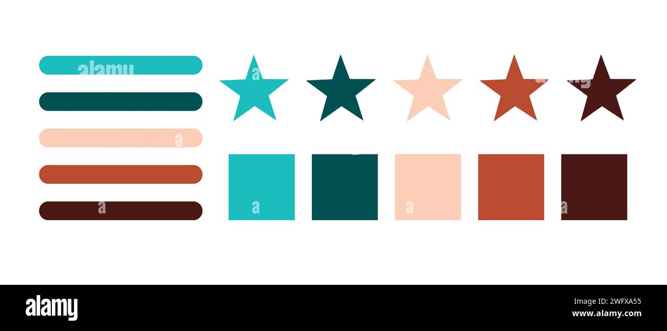 Sammlung von Lesezeichen für Papieraufkleber. Lesezeichen flache Symbole gesetzt Stockfoto