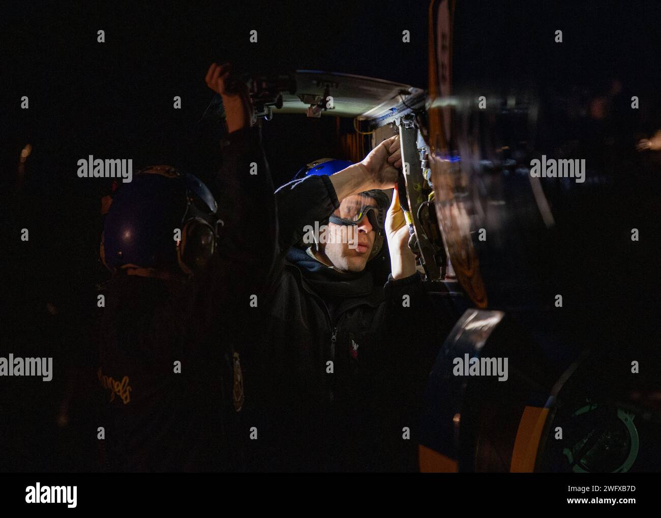 Die Blue Angels führen derzeit Wintertrainings in der Naval Air Facility (NAF) El Centro, Kalifornien, durch, um die kommende Flugschau-Saison 2024 vorzubereiten. Stockfoto