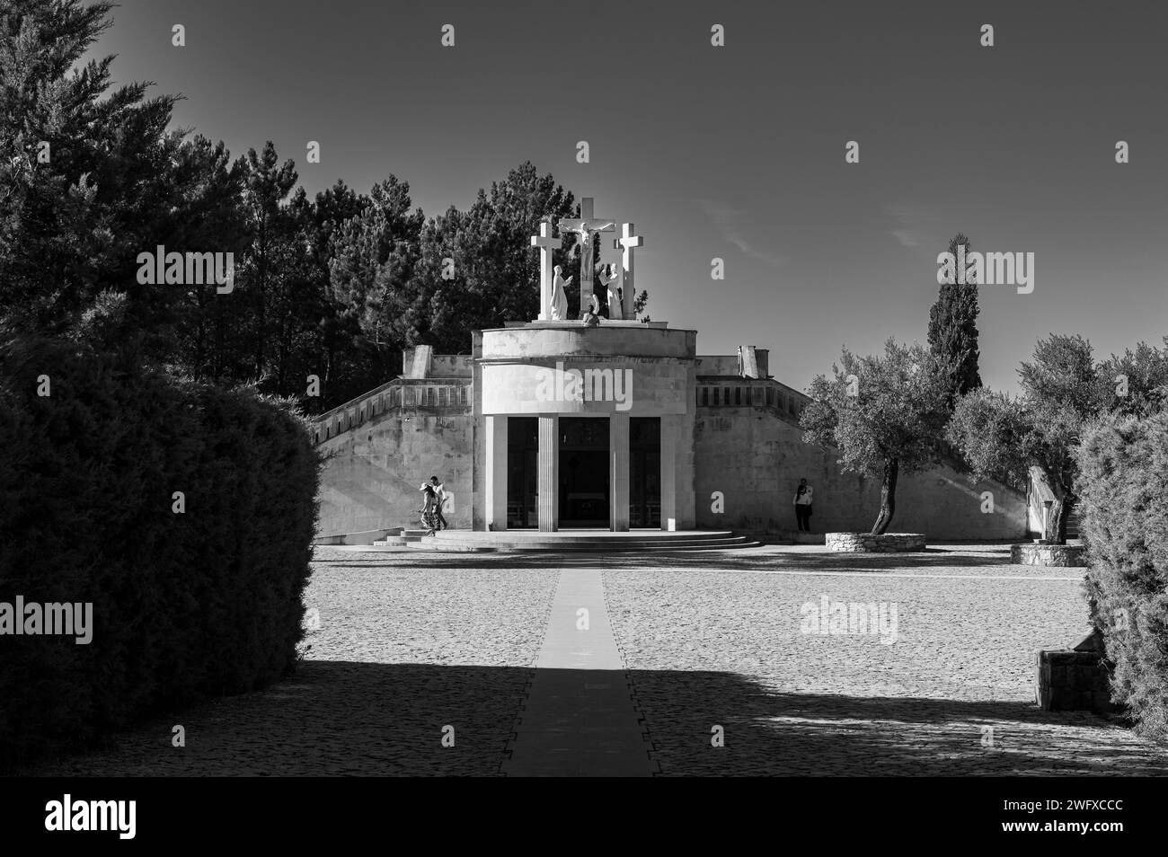 Der ungarische Kalvarienkalvariat und die Stephanskapelle in Fatima, Portugal. Stockfoto