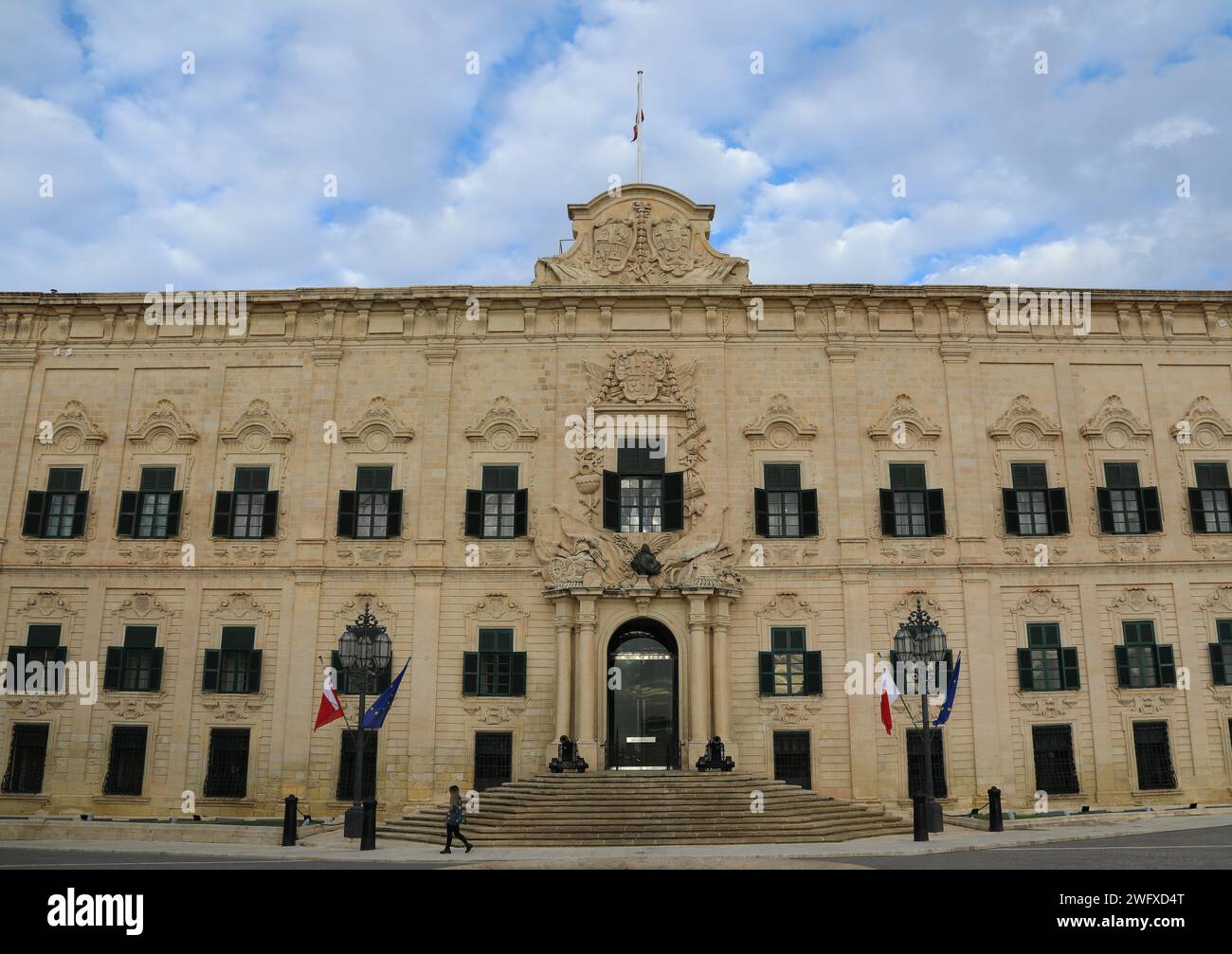 Auberge de Castille in Valletta Stockfoto