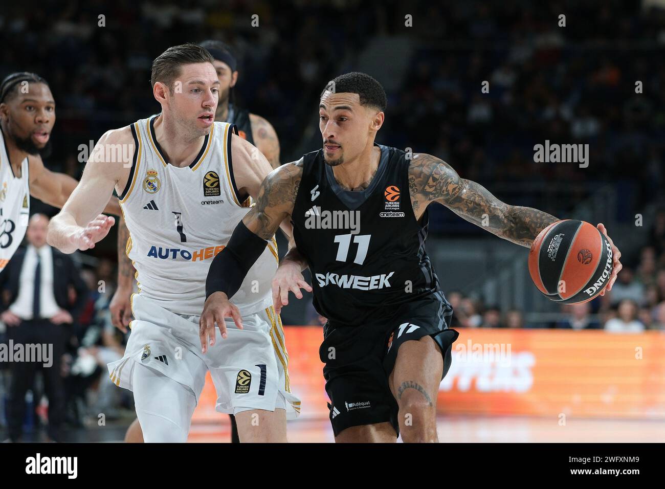 Jackson Edwin von LDLC Asvel Villeurbanne während des Turkish Airlines EuroLeague Spiels zwischen Real Madrid und LDLC Asvel am 1. Februar in Wizink Stockfoto