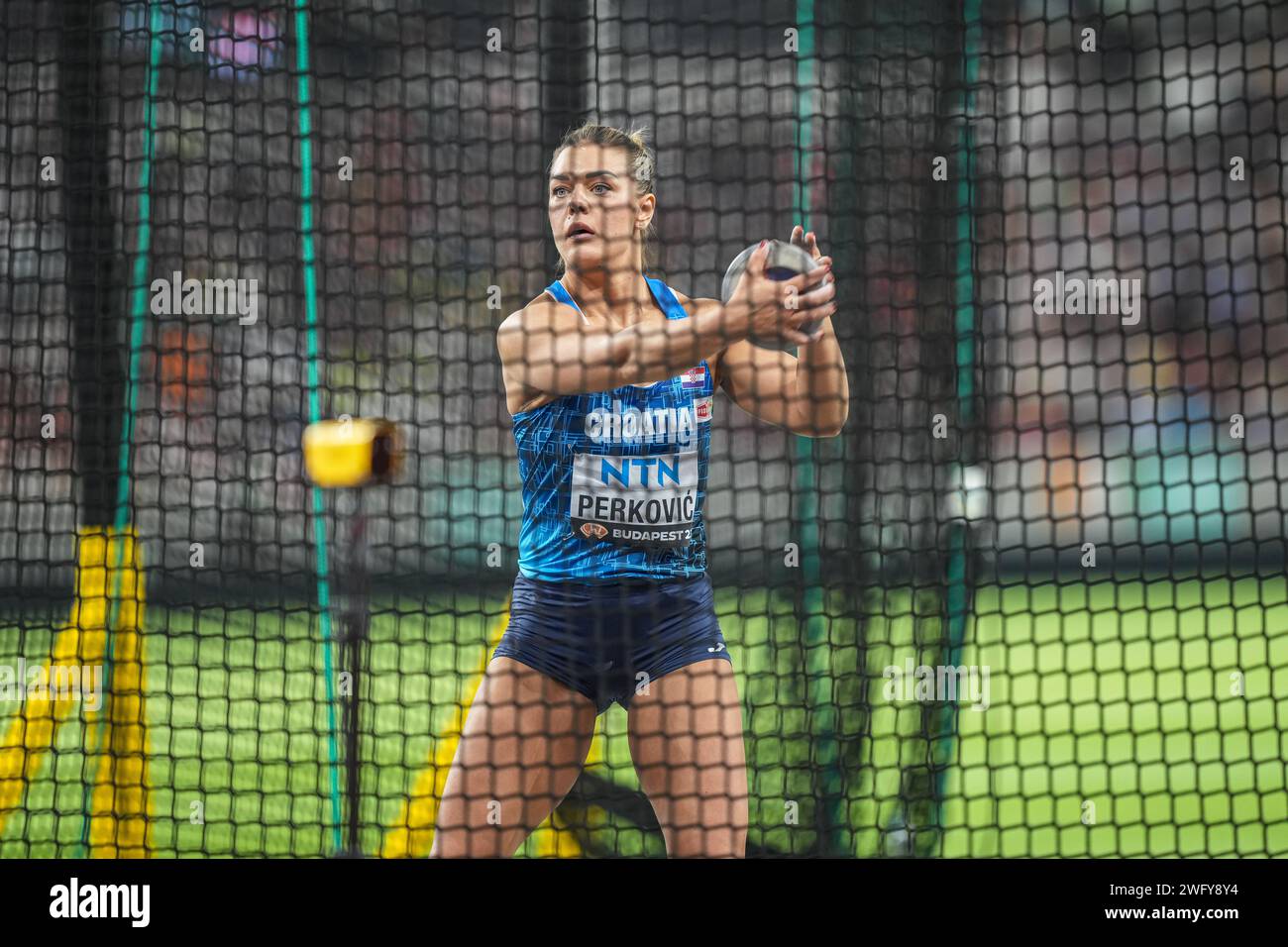 Sandra PERKOVIĆ nahm am Discus Throw bei den Leichtathletik-Weltmeisterschaften 2023 in Budapest Teil. Stockfoto