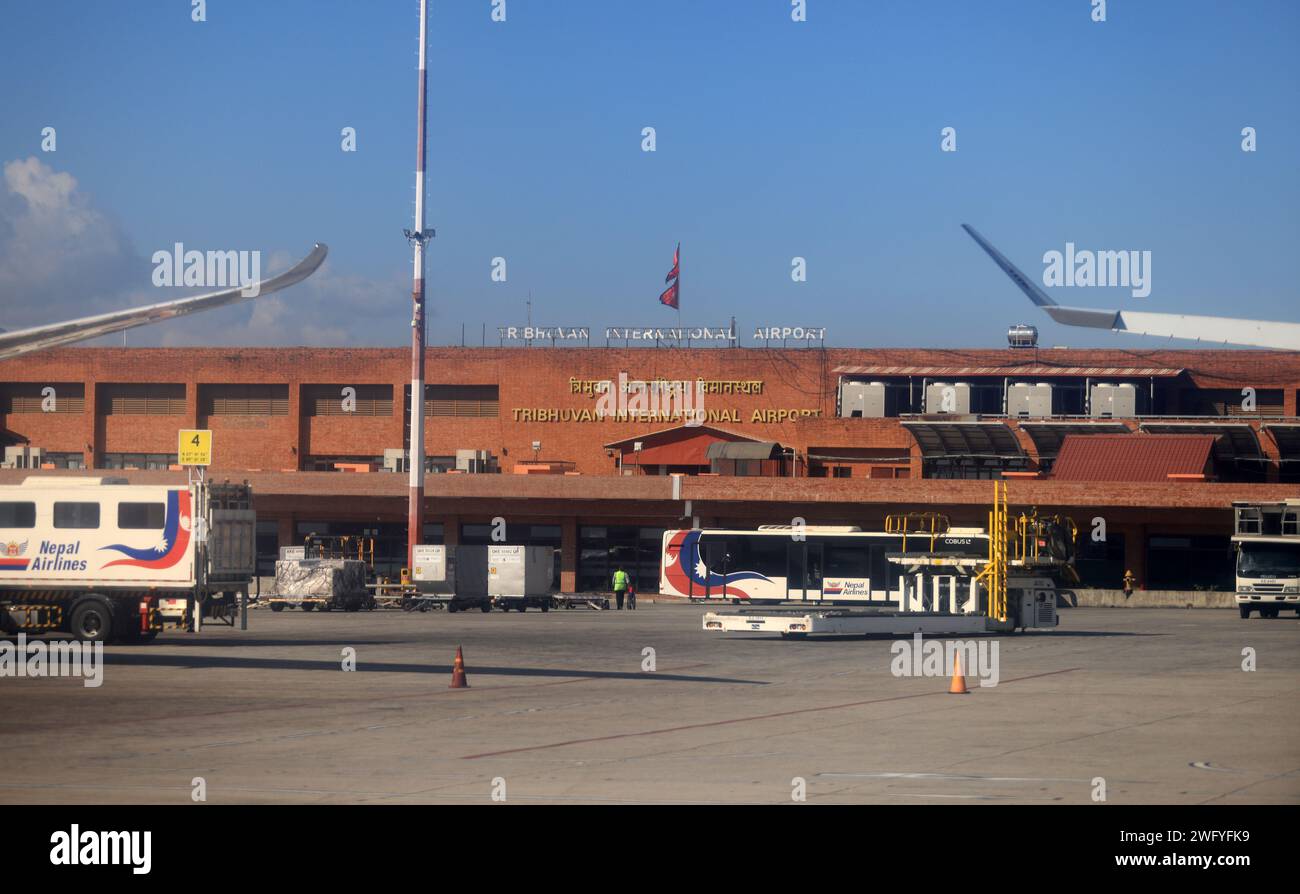 Hauptgebäude des internationalen Flughafens Tribhuvan. Es ist nur ein internationaler Flughafen in nepal. Stockfoto