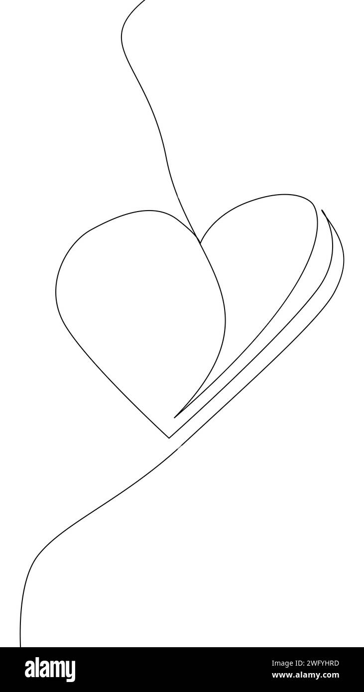 Eine durchgehende Herzlinie. Thin Line Illustration Vektor Liebeskonzept. Konturzeichnung Valentinstag kreative Ideen. Stock Vektor