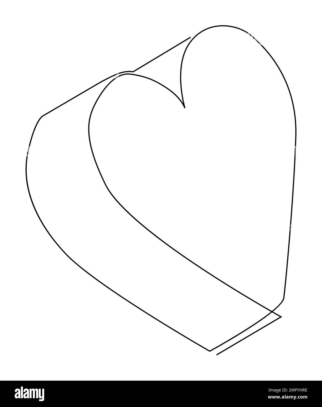 Eine durchgehende Herzlinie. Thin Line Illustration Vektor Liebeskonzept. Konturzeichnung Valentinstag kreative Ideen. Stock Vektor