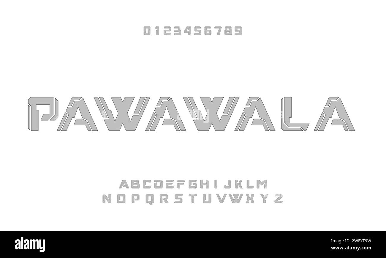 Abstrakte moderne urbane Alphabet-Schriften. Typografie Sport, einfach, Technologie, Mode, digital, Schriftart für zukünftige kreative Symbole. Vektorabbildung Stock Vektor