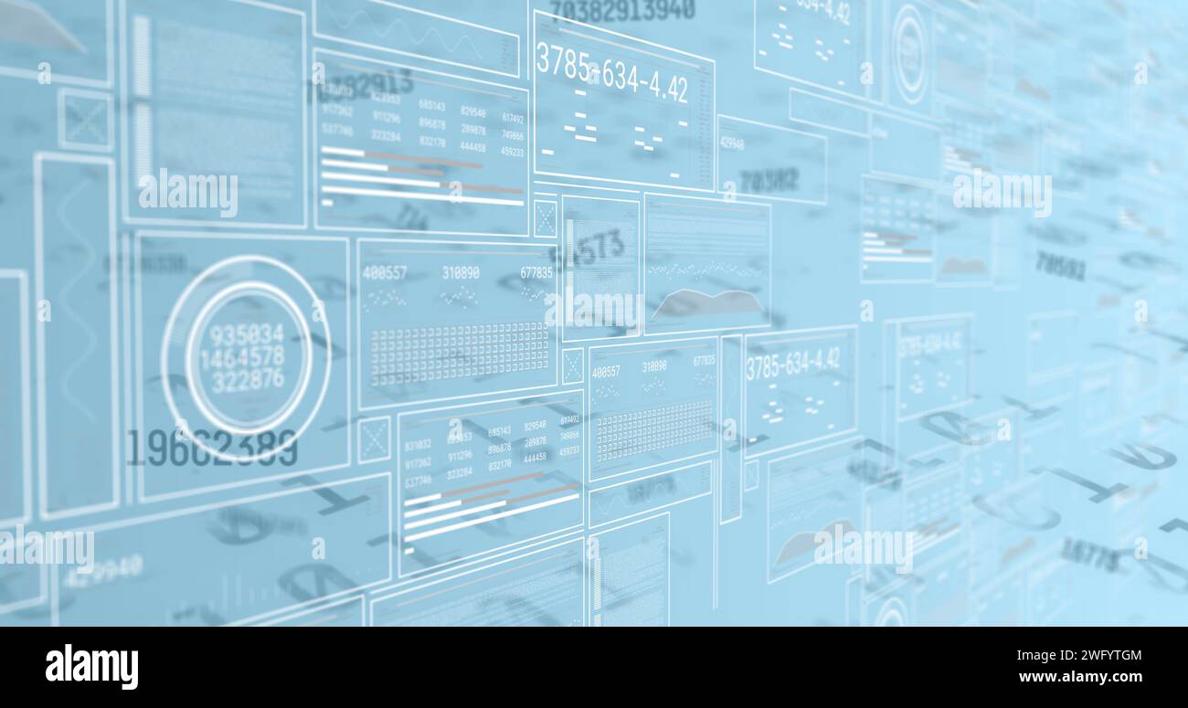 Bild der Datenverarbeitung auf weißem Hintergrund Stockfoto