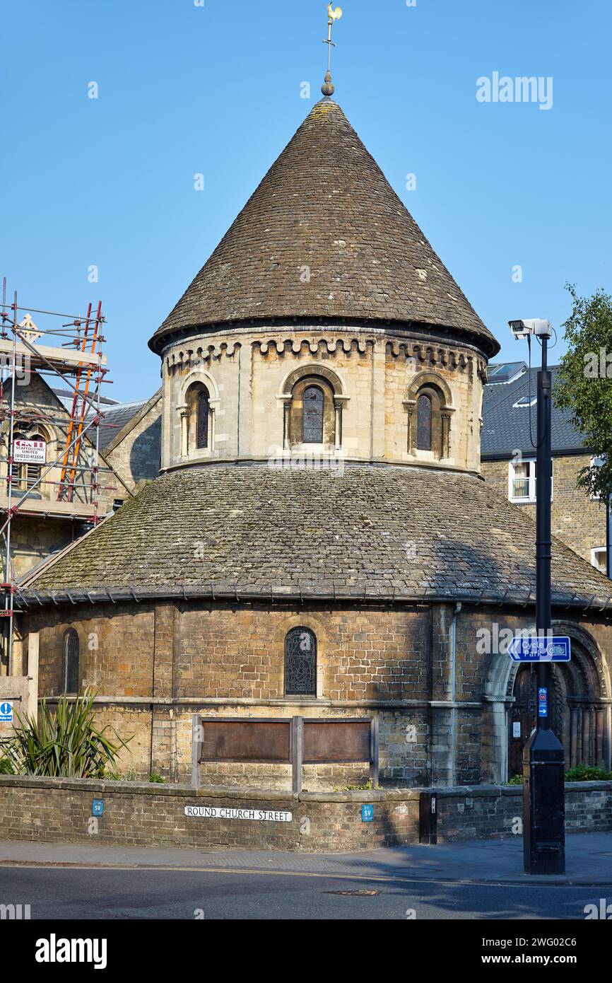 Cambridge, Vereinigtes Königreich - 26. Juni 2010: Round Church (Church of the Holy Grab), die alte anglikanische Kirche an der Bridge Street. Cambridge. Cambr Stockfoto