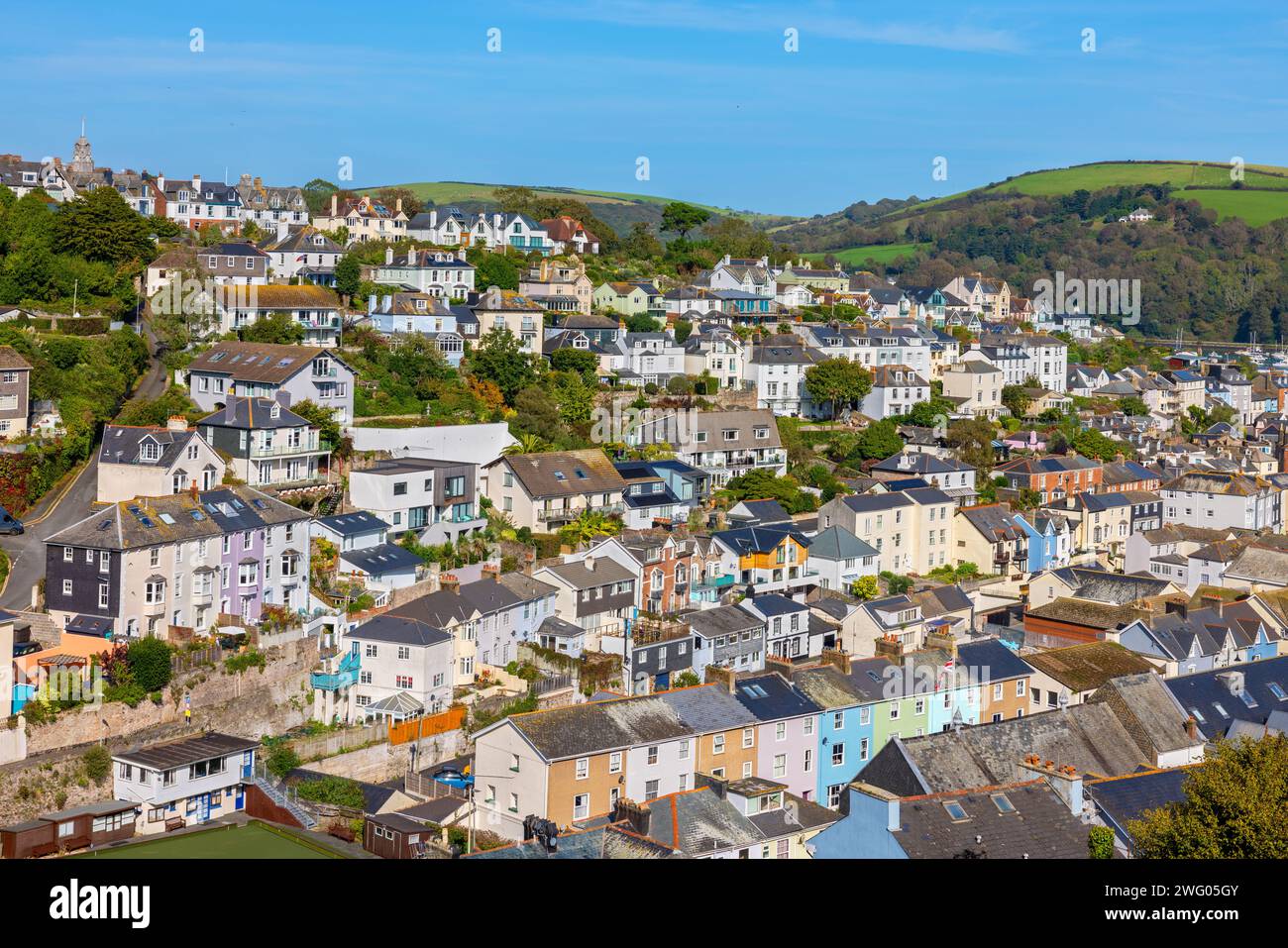 Blick auf die Stadt Dartmouth. Devon, England Stockfoto
