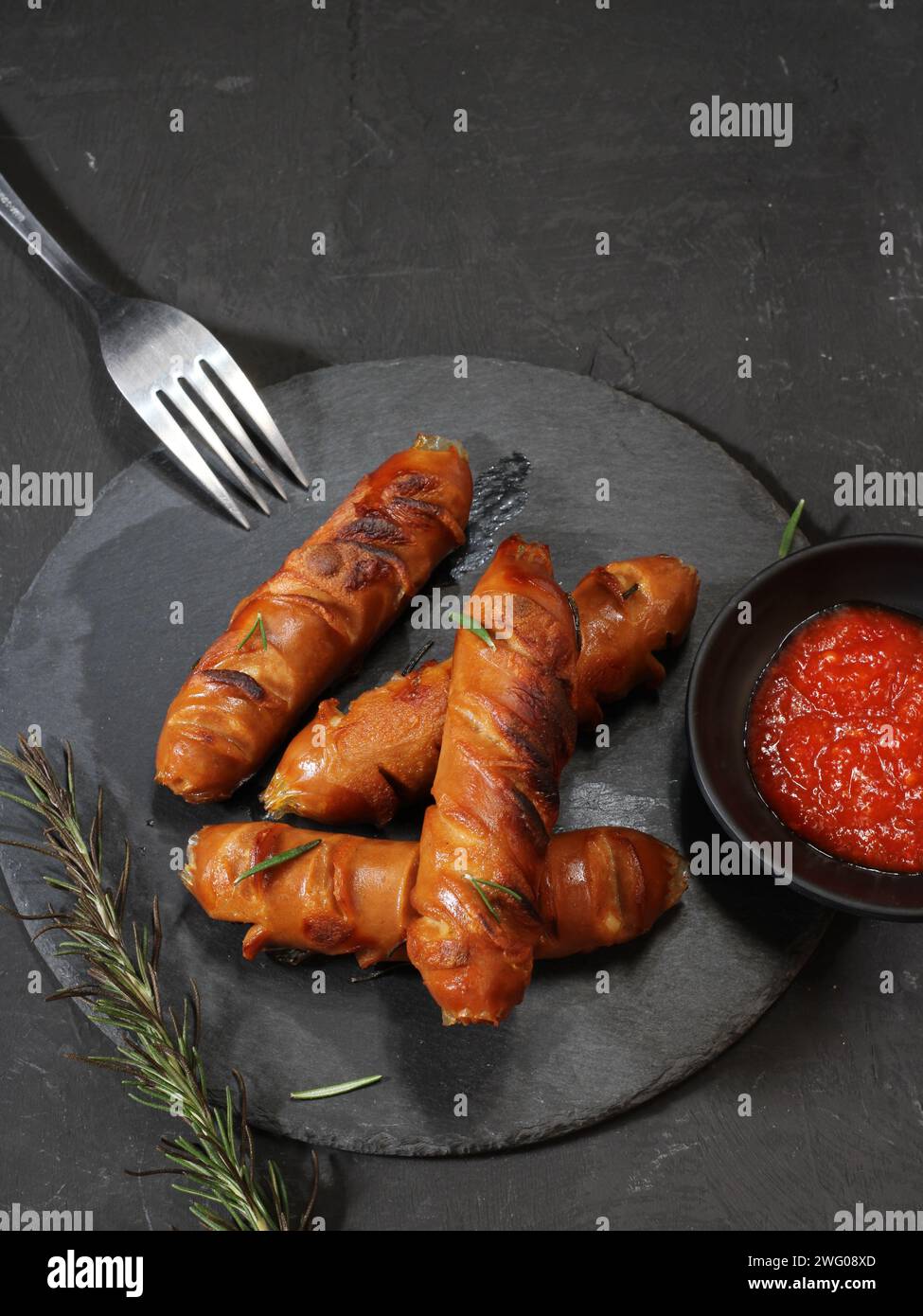Gegrillte Würstchen Stockfoto