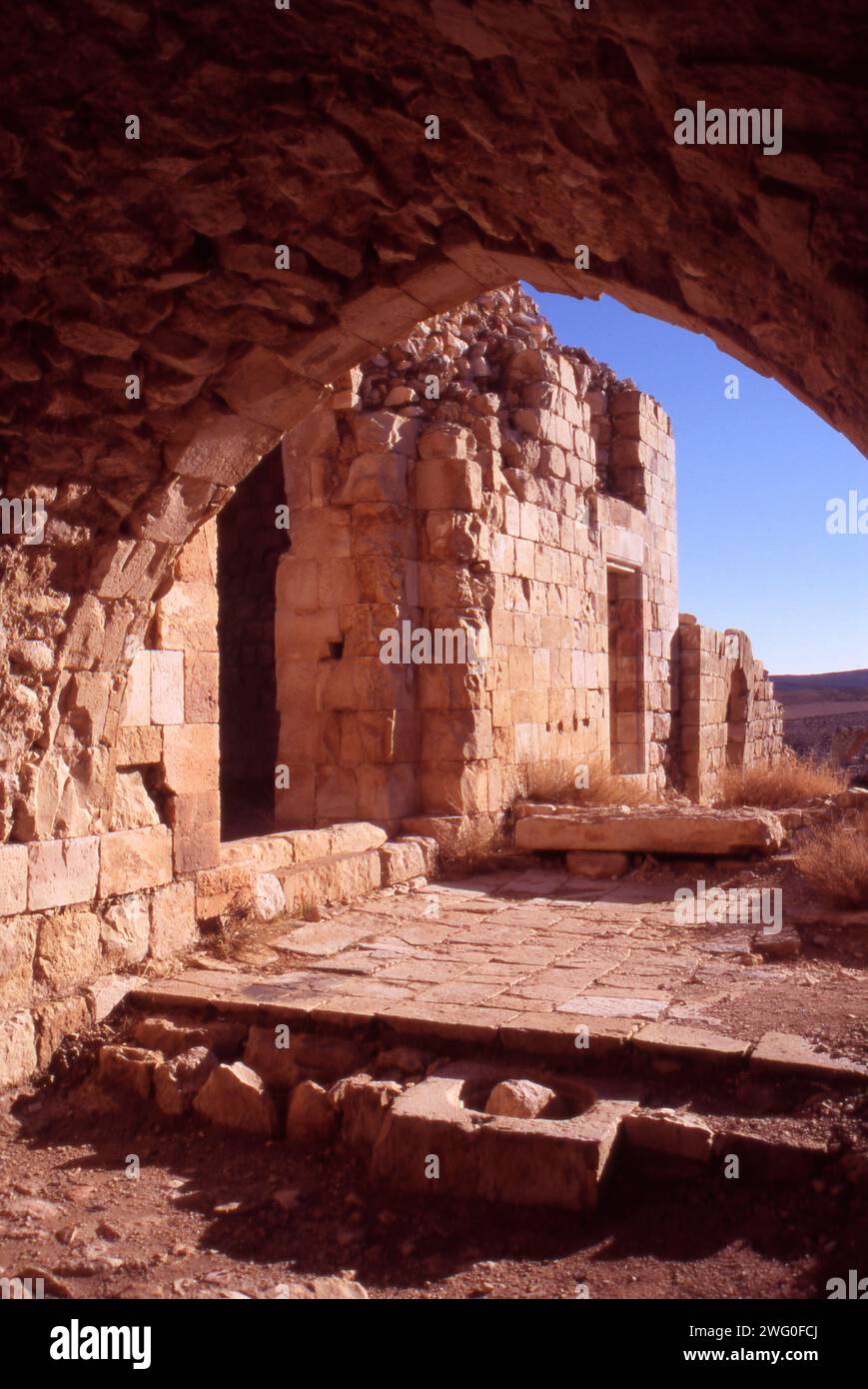 Das Kreuzfahrerschloss in Shobak. Kings Highway. Stockfoto