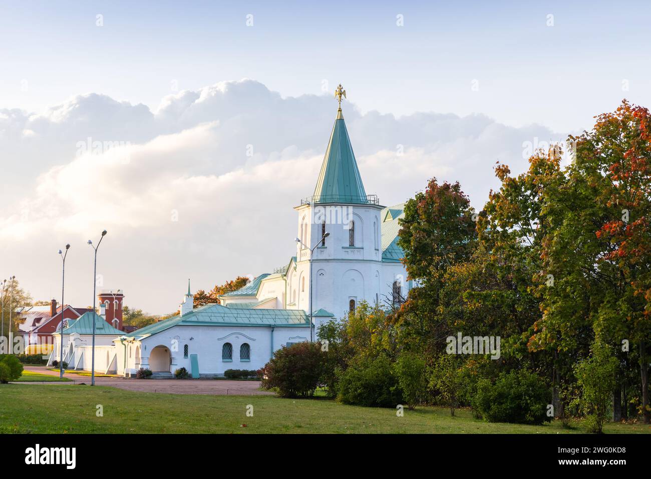 Ratnaya Palata in Zarskoje Selo. Puschkin, St. Petersburg, Russland. Das Gebäude wurde 1913 errichtet, um einer altrussischen Festung zu ähneln und ein museu zu beherbergen Stockfoto