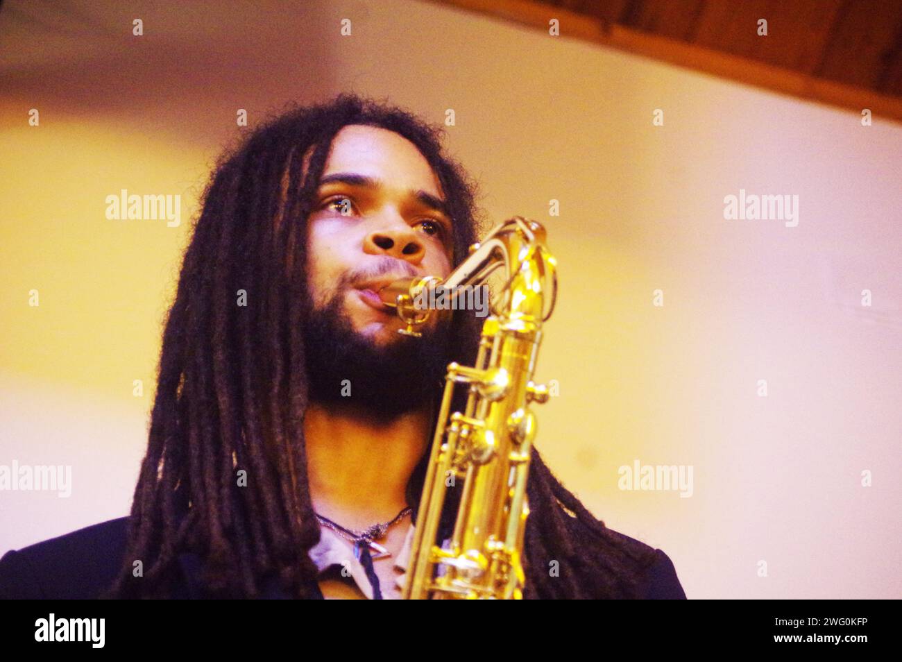 David Kayode, Gary Crosby Sextet, National Jazz Archive, Loughton, Essex, Oktober 2023. Stockfoto