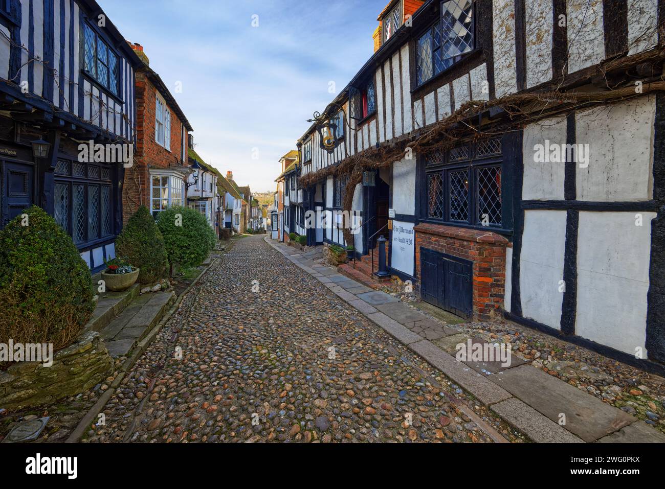 Mermaid Street in Rye East Sussex Stockfoto