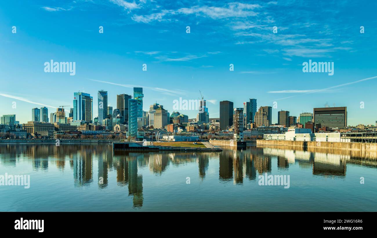 Downtown Montreal im Dezember Stockfoto
