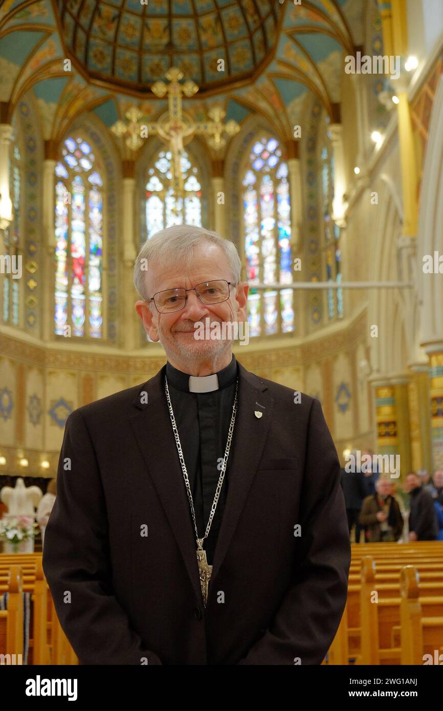 Belfast UK 2 Februar 2024 Vatikan kündigt Bischof Alan McGuckian zum neuen Bischof von Down and Connor an . St Peter's Cathedral Belfast UK 2 Februar 2024 Credit: Liam McArdle Alamy Live News Stockfoto