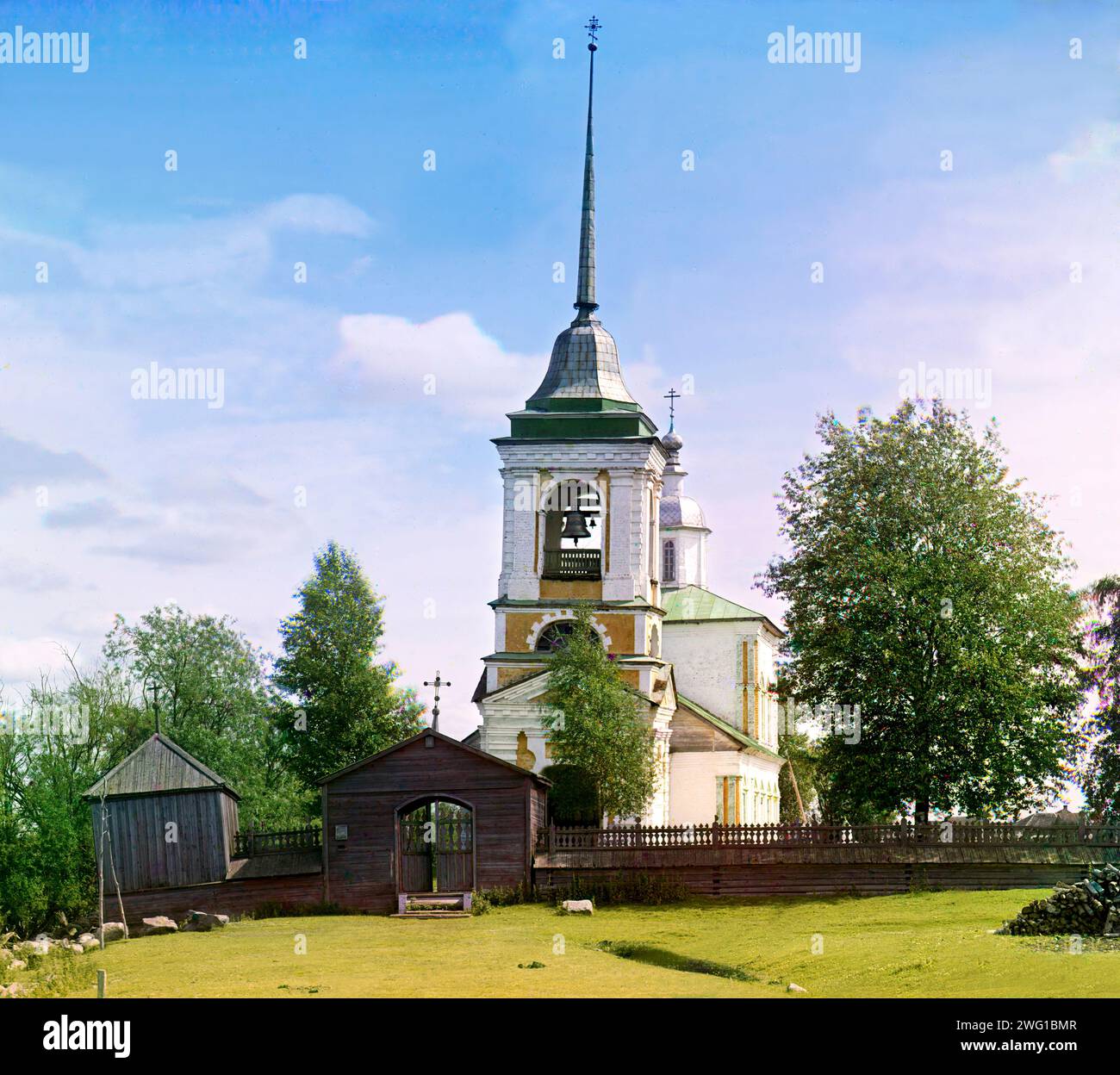 Dorf Kargulino; Kirche [Russisches Reich], 1909. Stockfoto