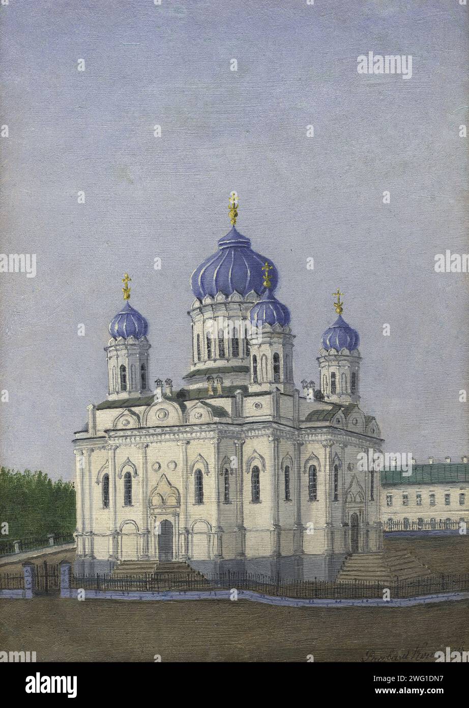 Blick auf die Kathedrale von Sviato-Troitskoi. Tomsk, 1900-1902. Tomsk Oblast Museum für Regionalgeschichte und Folklife Stockfoto
