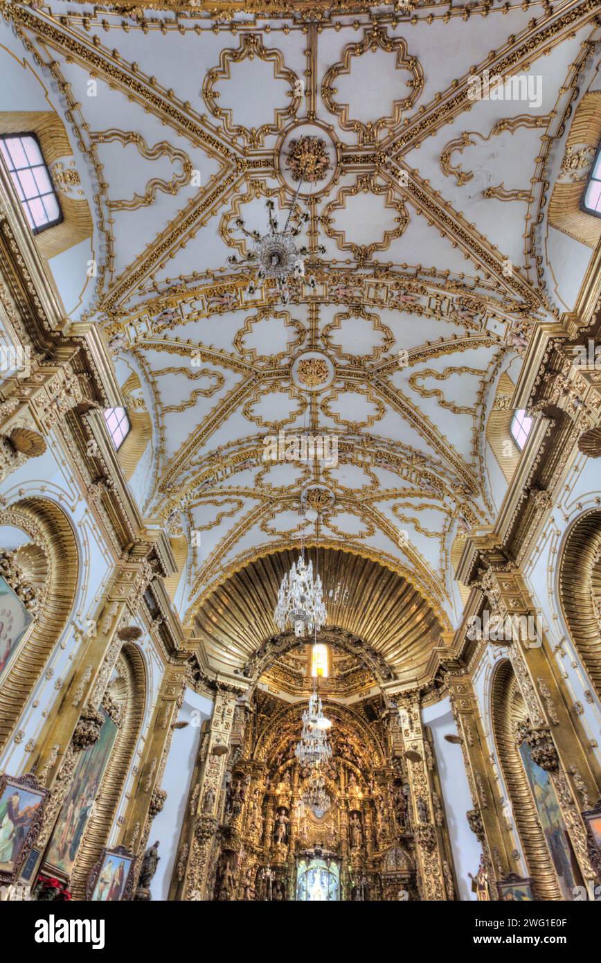 Im Inneren, Basilika unserer Lieben Frau von Ocotlan, Tlaxcala City, Tlaxcal State, Mexiko Stockfoto