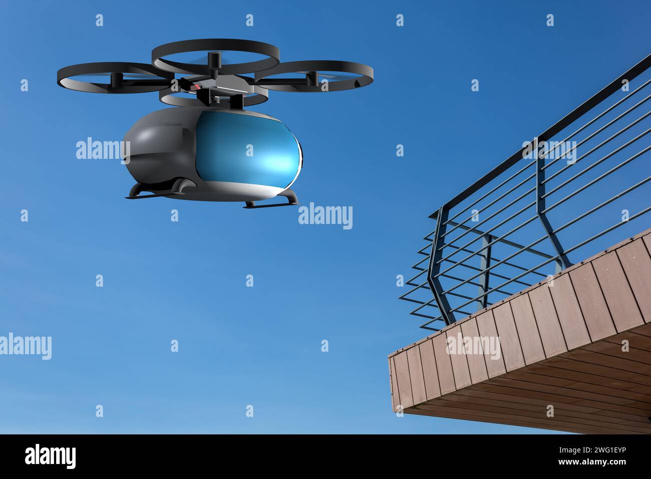 3D-Darstellung der Flugdrohne Stockfoto