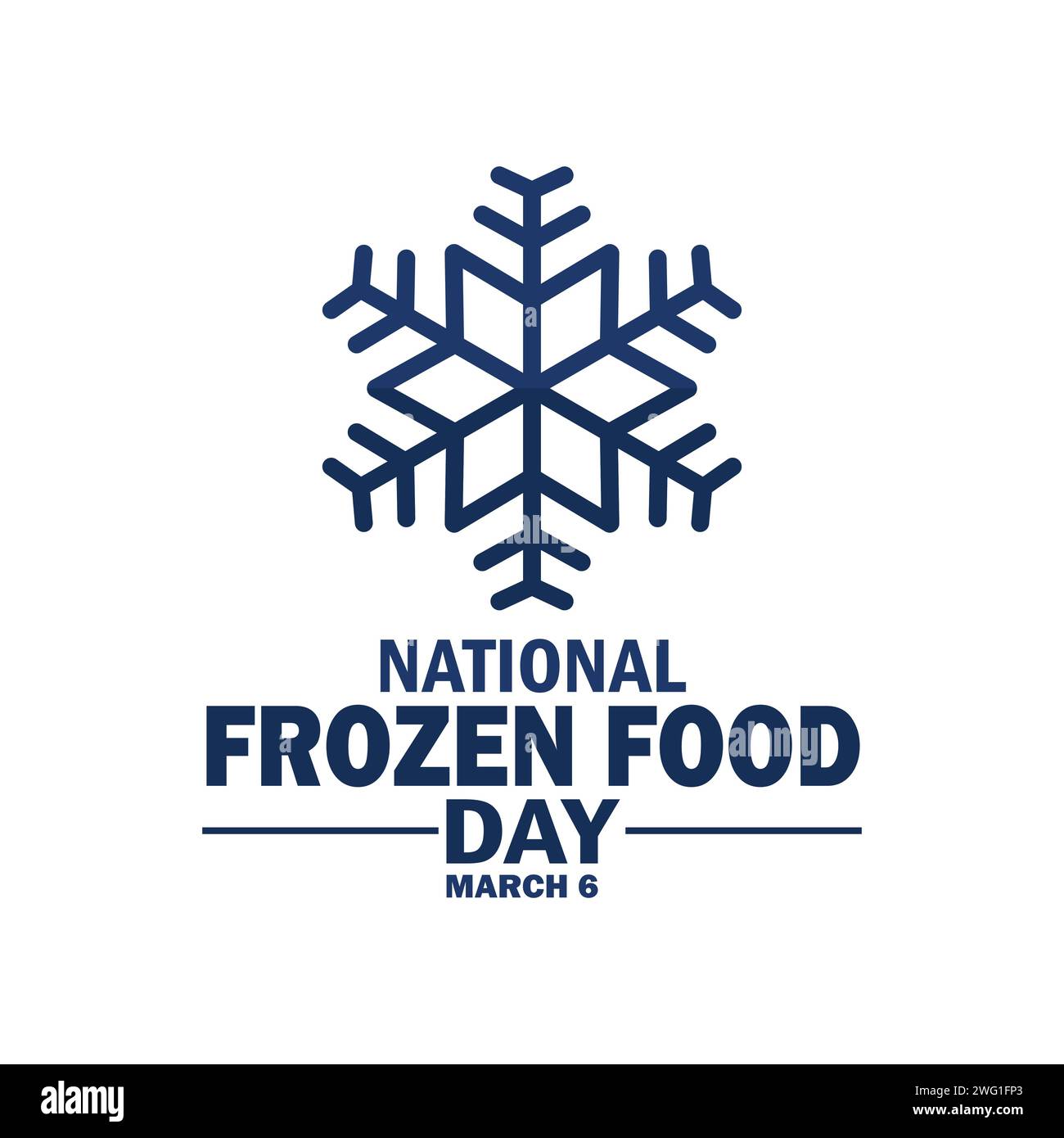 National Frozen Food Day. Vektorabbildung. März. Geeignet für Grußkarten, Poster und Banner. Stock Vektor