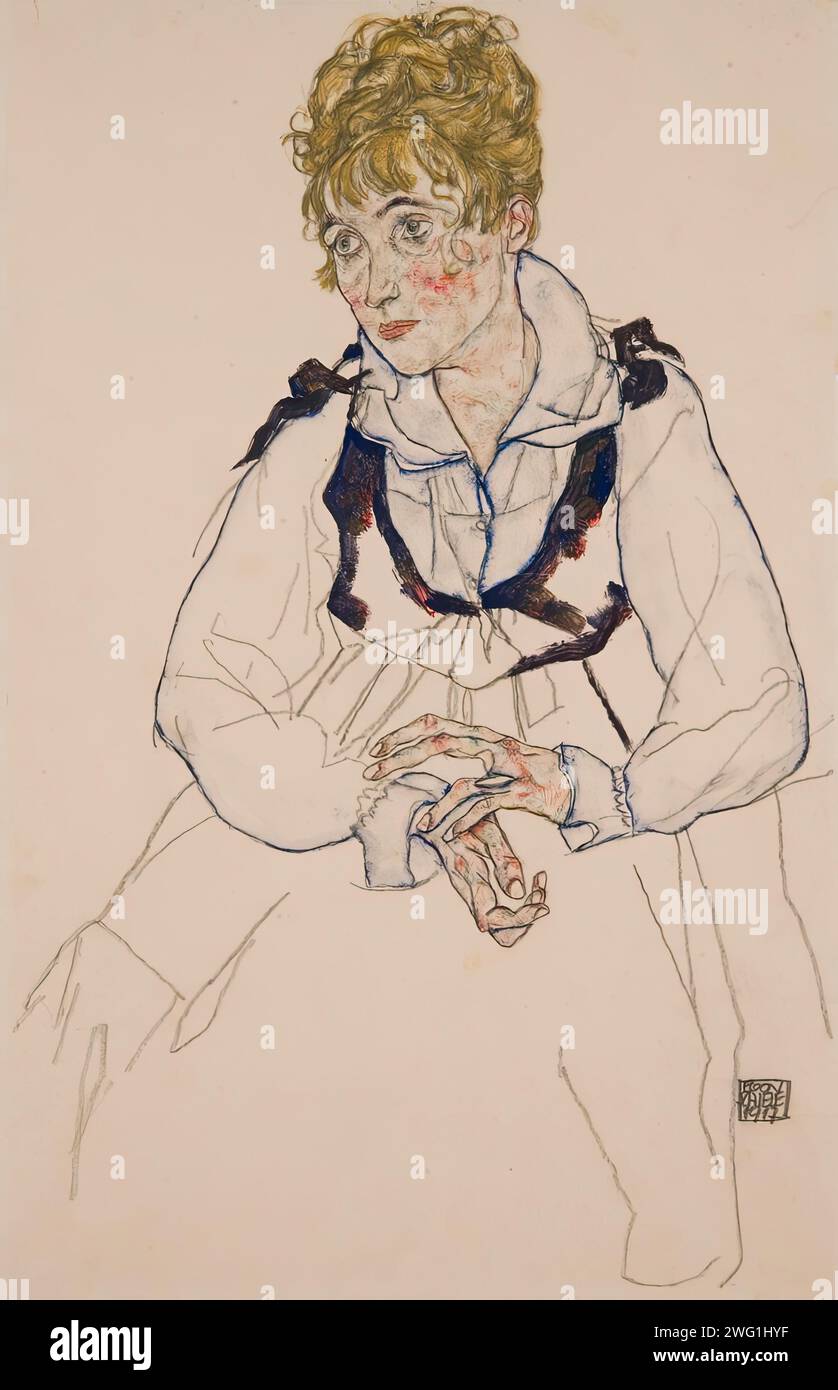 Die Frau des Künstlers, sitzend, 1917. Stockfoto Die Frau des Künstlers, sitzend, 1917. Stockfoto