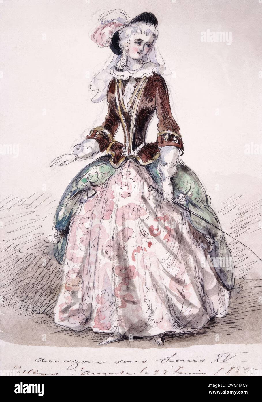 Amazone sous Louis XV. 1855. Augusta", 1855. Stockfoto