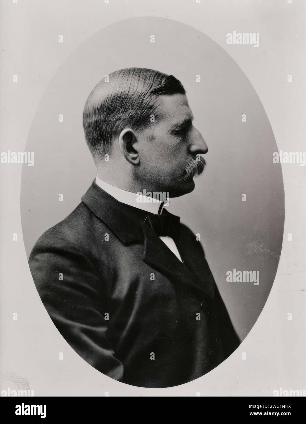 Porträt eines Mannes im Anzug mit Schnurrbart, möglicherweise Andr&#xe9;e, Salomon August (1854-1897), Ingenieur, Physiker, Polarforscher, 1890-1895. Stockfoto