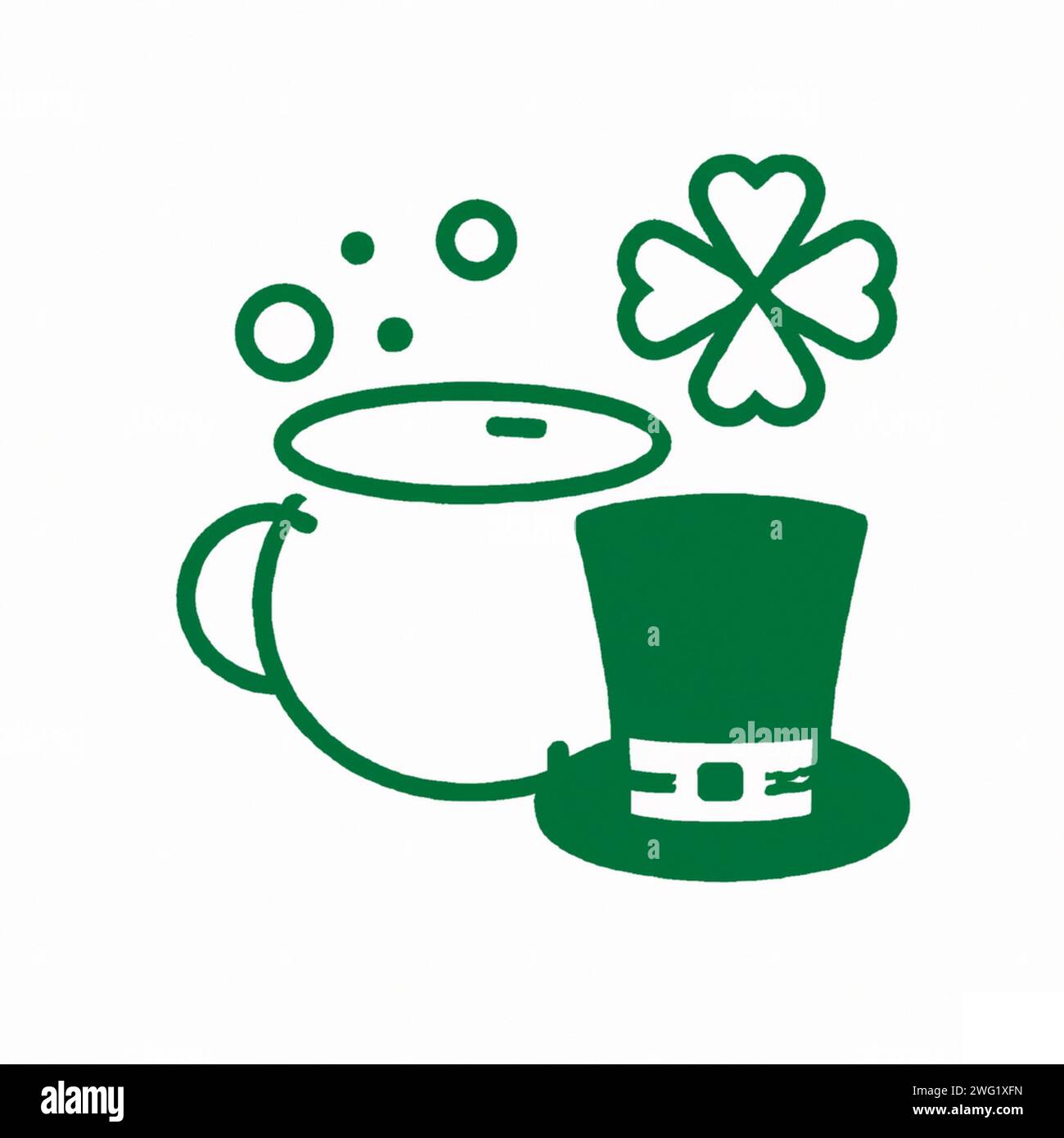 St Patrick's Day Logo Icon Line Art Stockfoto