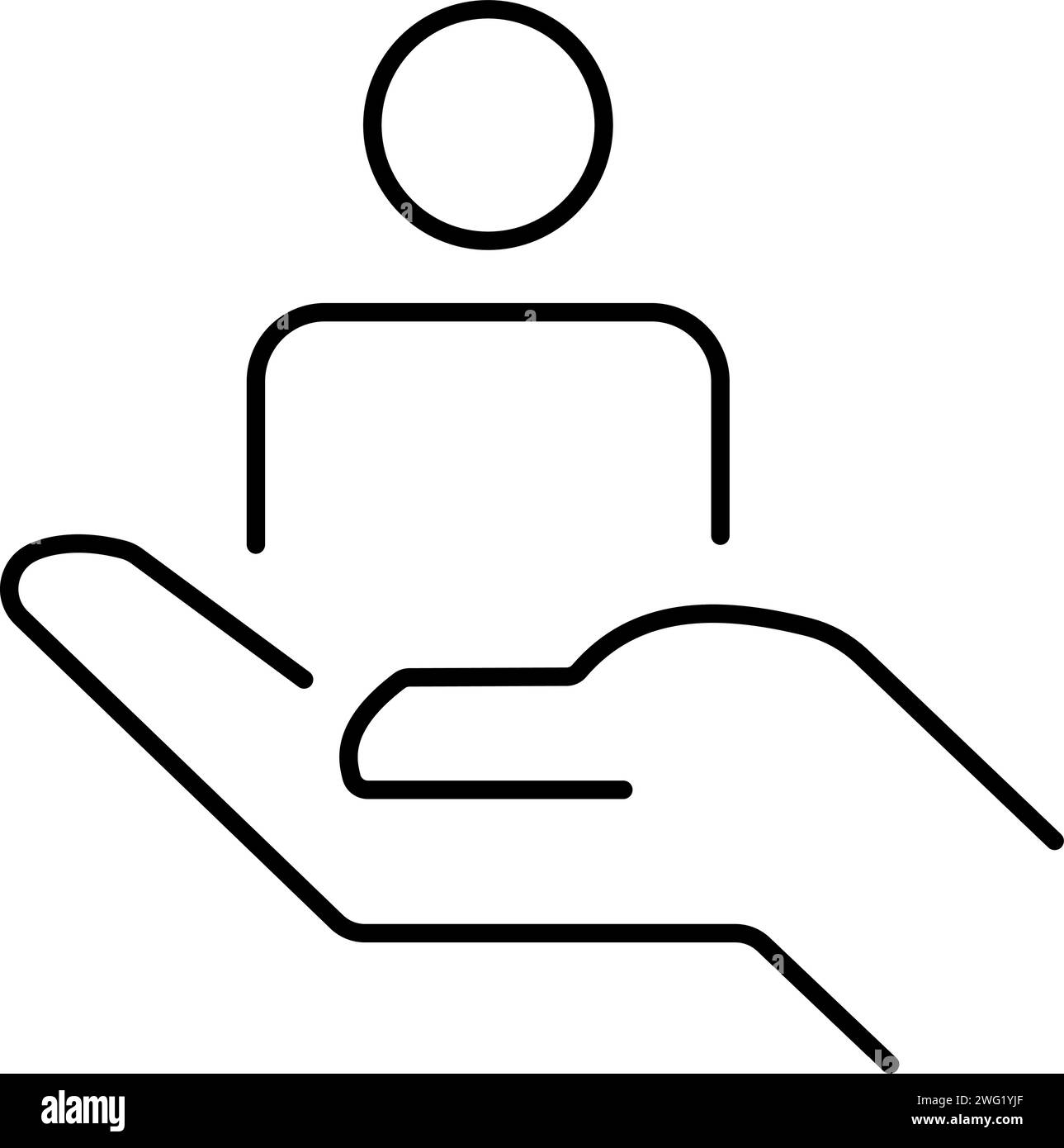 Symbol für Kundenbetreuung, Patientenunterstützung, Management-Unterstützung und Hilfe-Client, editierbarer Schlaganfall Stock Vektor